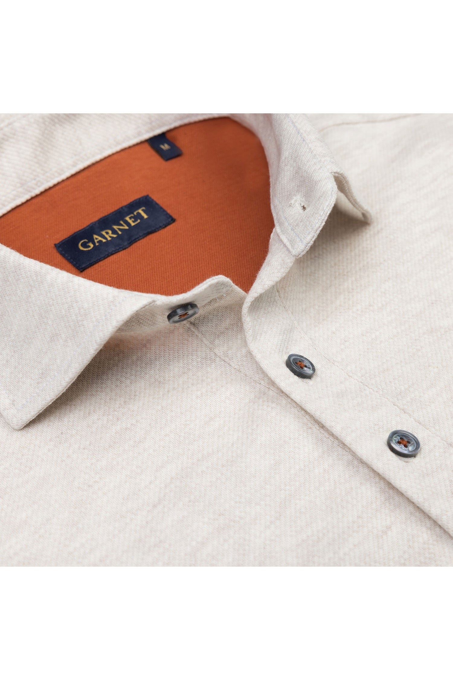 Garnet Men's Long Sleeve Knit Polo Shirt 2421040 Ivory