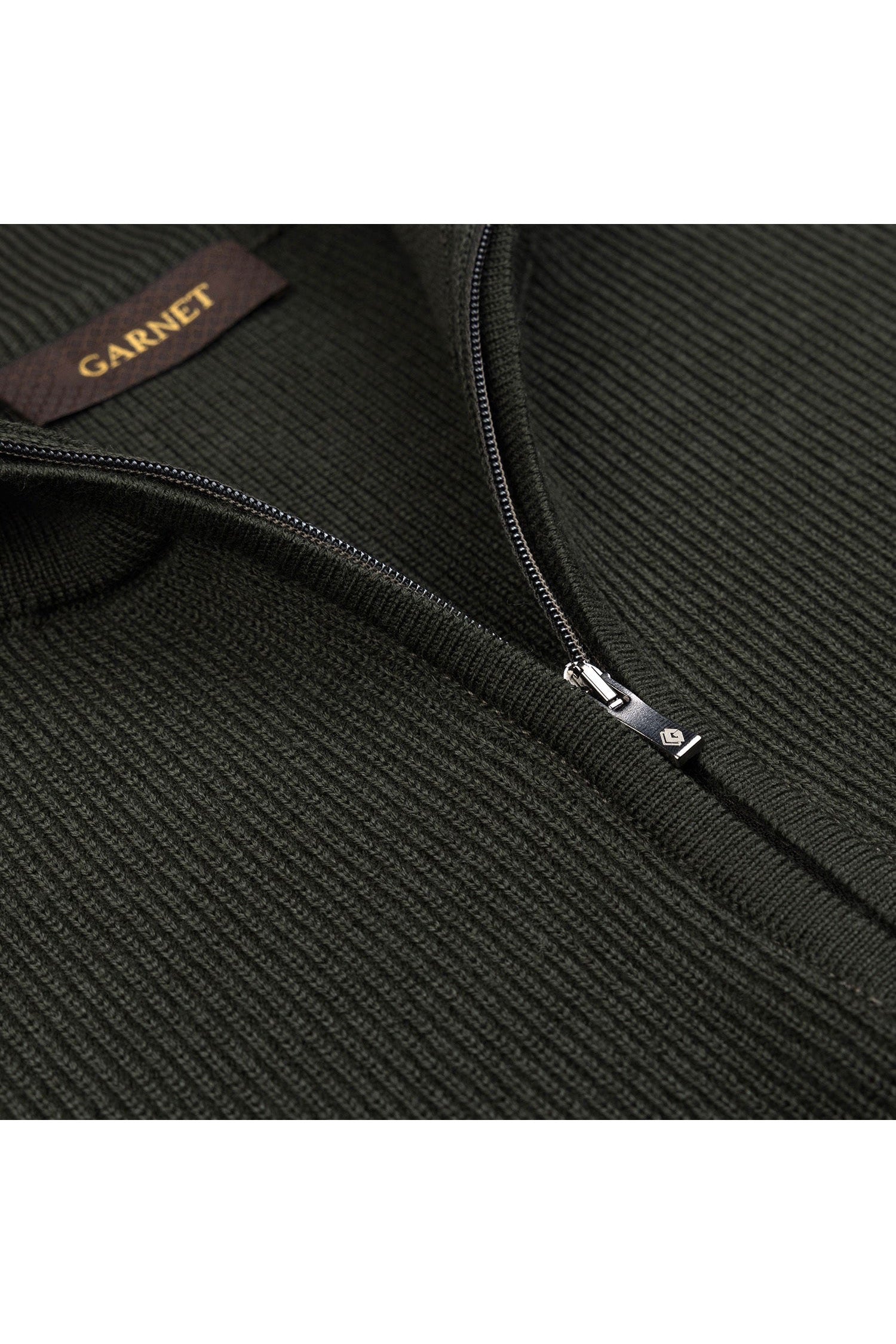 Garnet Men's Quarter Zip Wool Long Sleeve Sweater 2422003