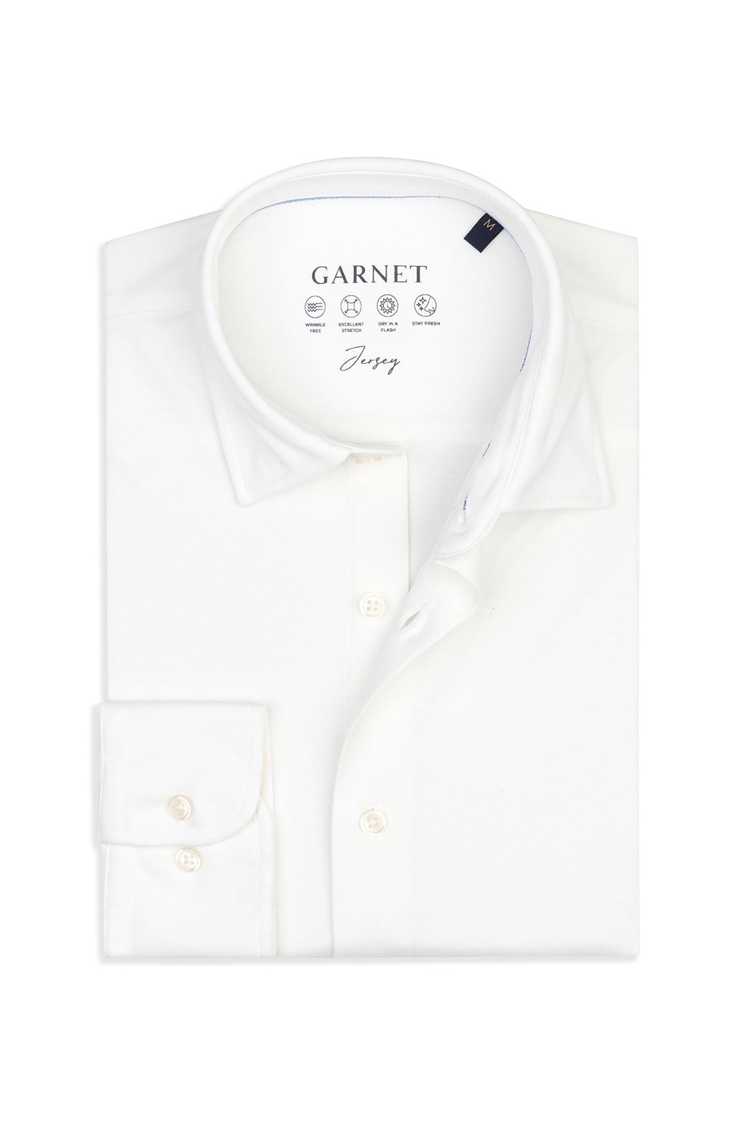 Garnet Men's Solid Jersey Long Sleeve Button Down Shirt 2411007