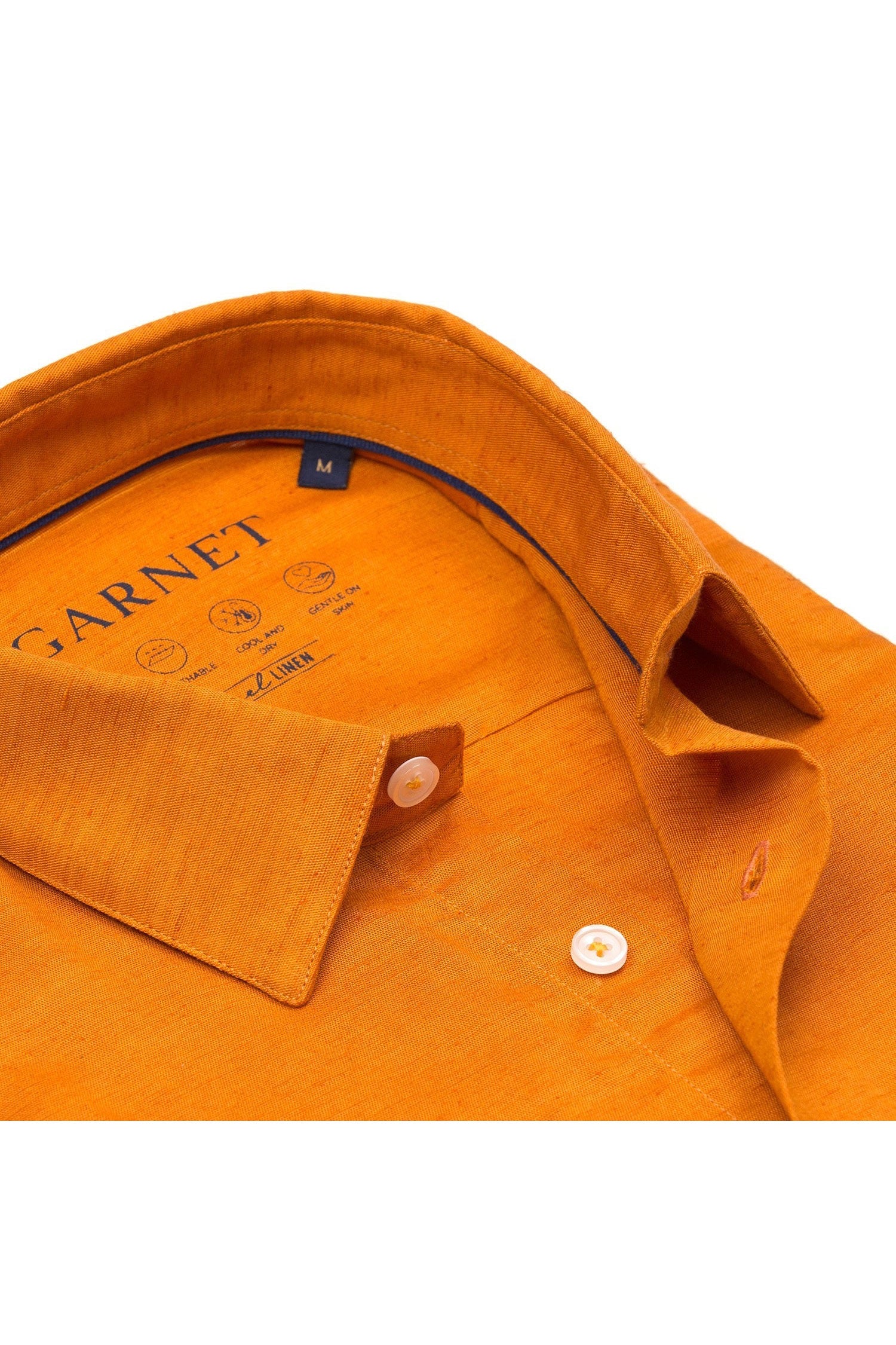 Garnet Men's Tencel Linen Cotton Solid Long Sleeve Shirts SP1003CS