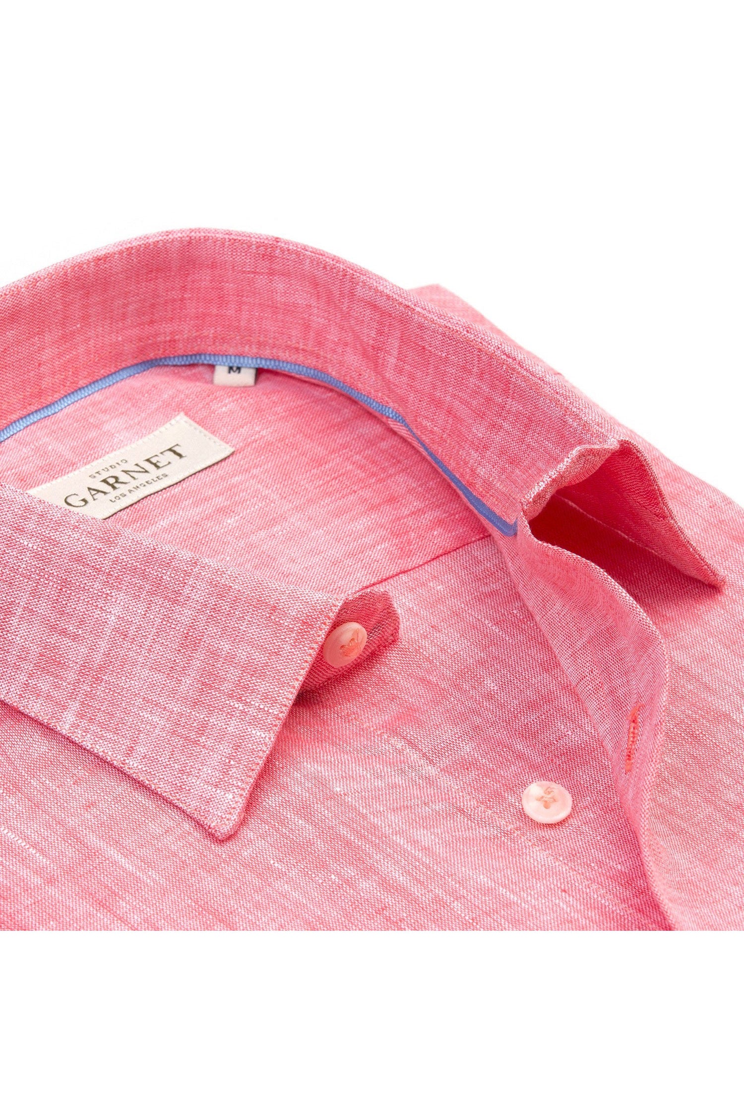 Garnet Men's Linen Solid Long Sleeve Shirt SP1005CS Coral