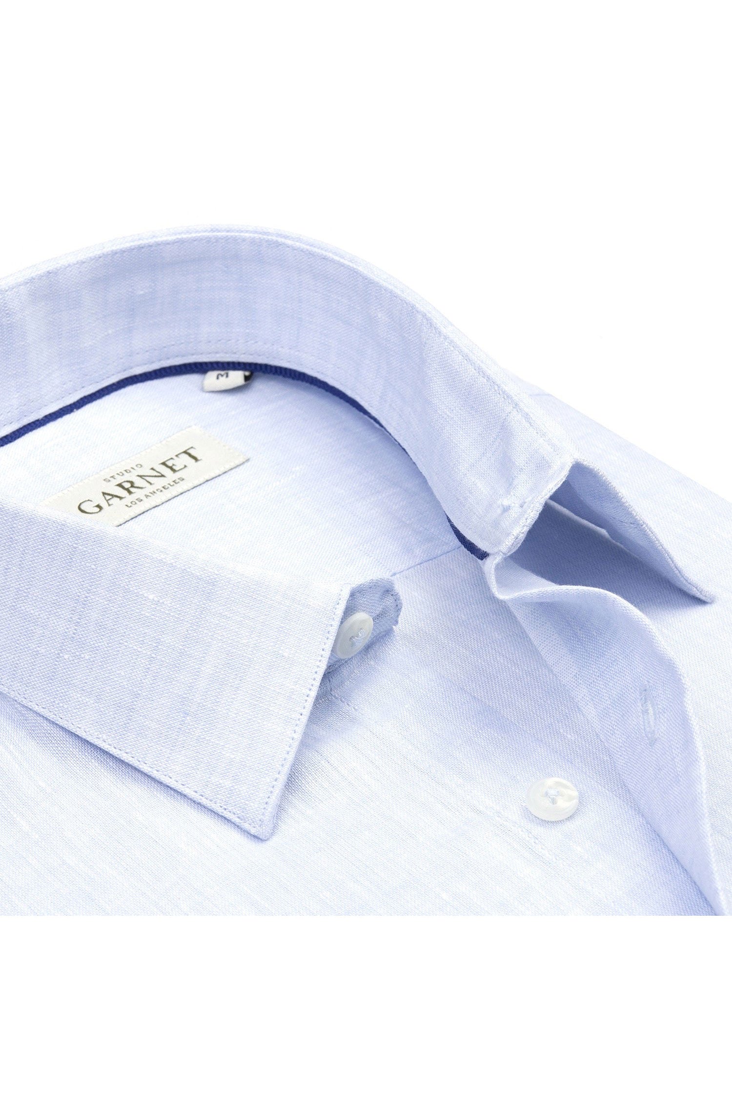 Garnet Men's Linen Solid Long Sleeve Shirt SP1005CS Sky Blue