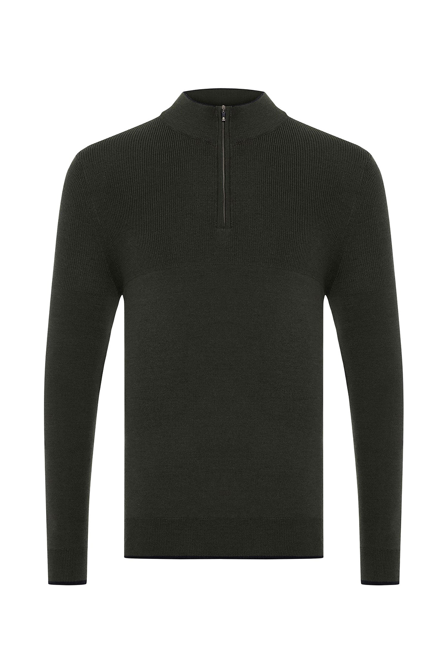 Garnet Men's Quarter Zip Wool Long Sleeve Sweater 2422003