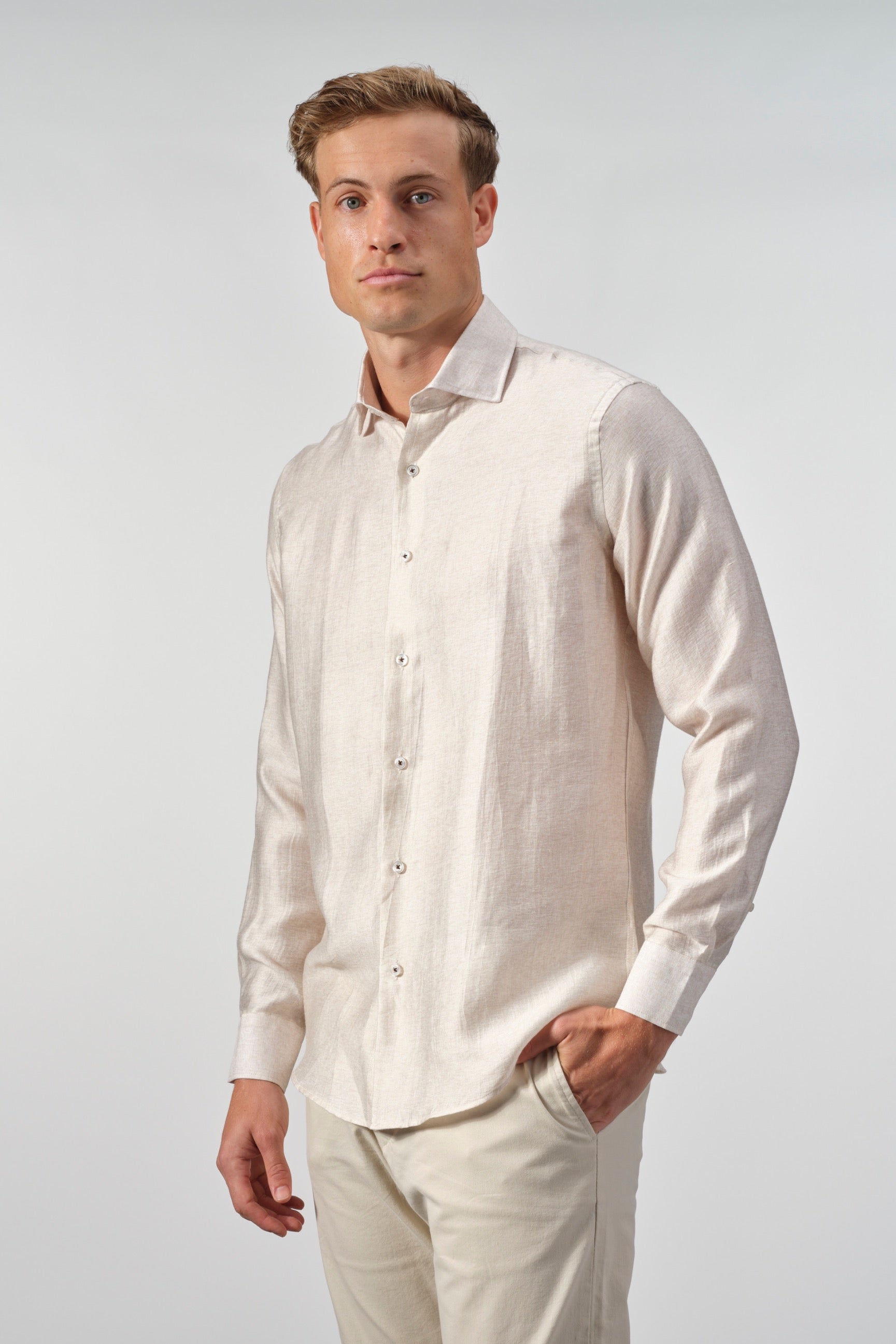 Melange Linen-Lyocell Shirt