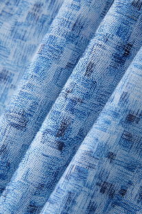 Blue Textured Print Dress Shirt