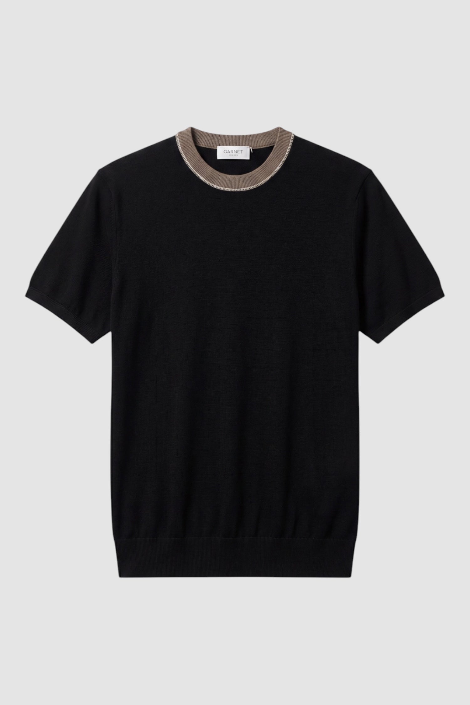 Contrast Collar Crew Neck Sweater