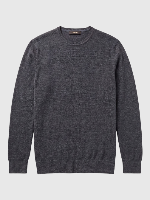Merino Wool Solid Crew Neck Sweater