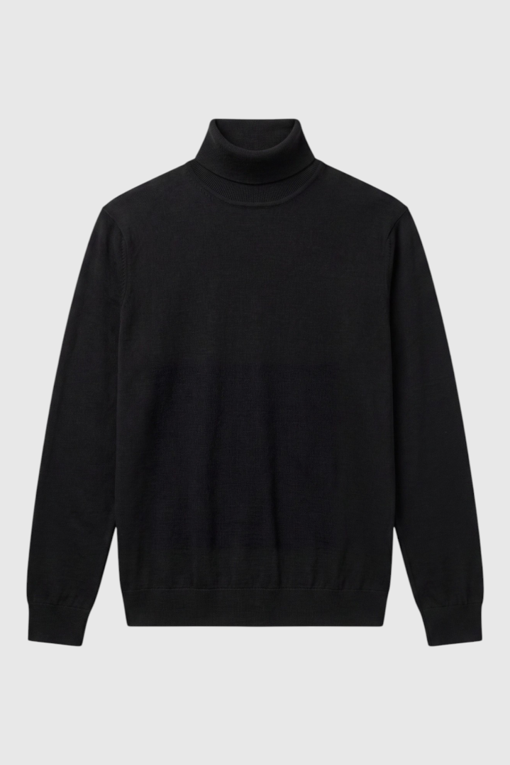 Merino Wool Solid Turtle Neck Sweater