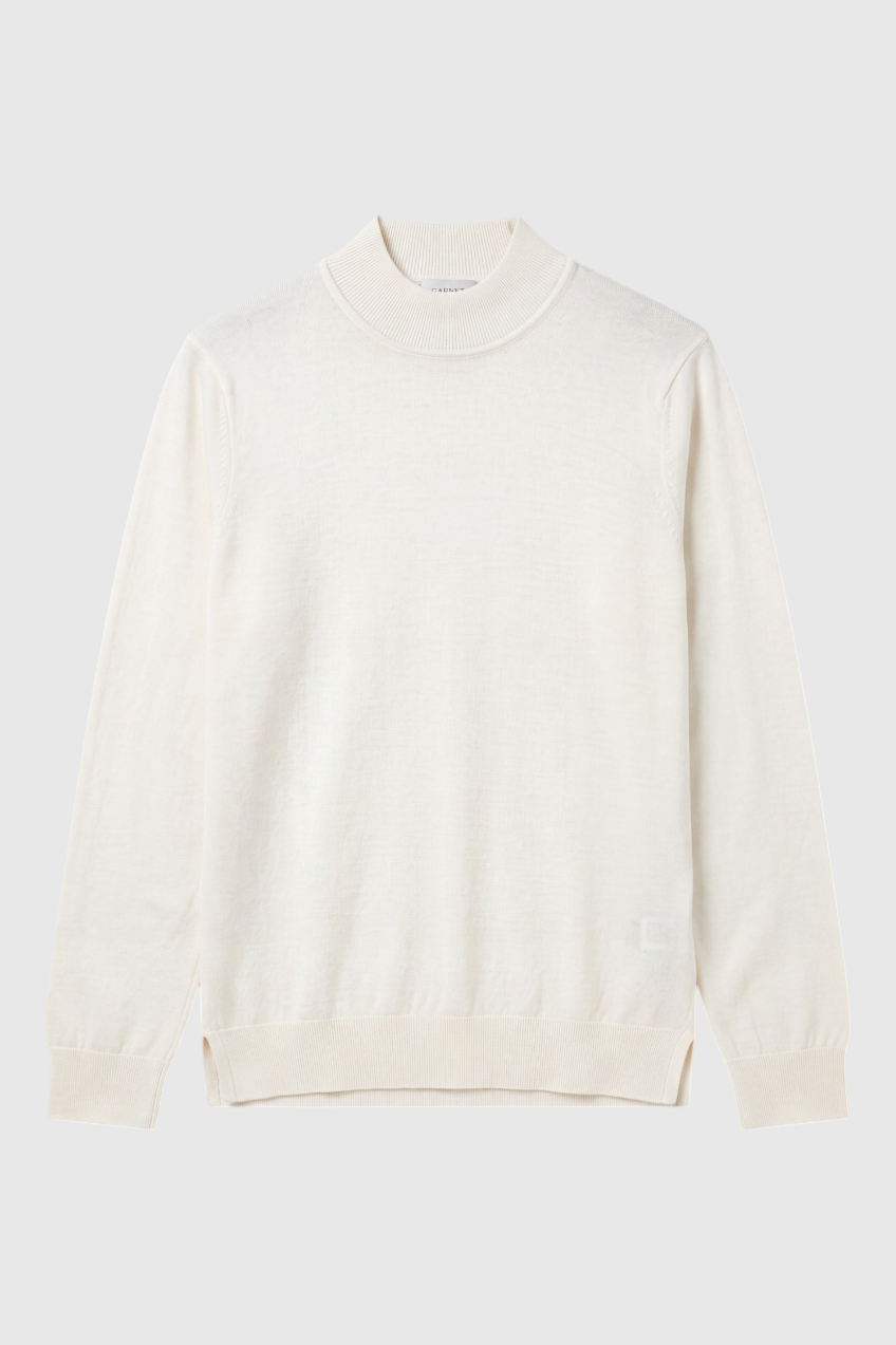 Merino Wool Solid Mock Neck Sweater