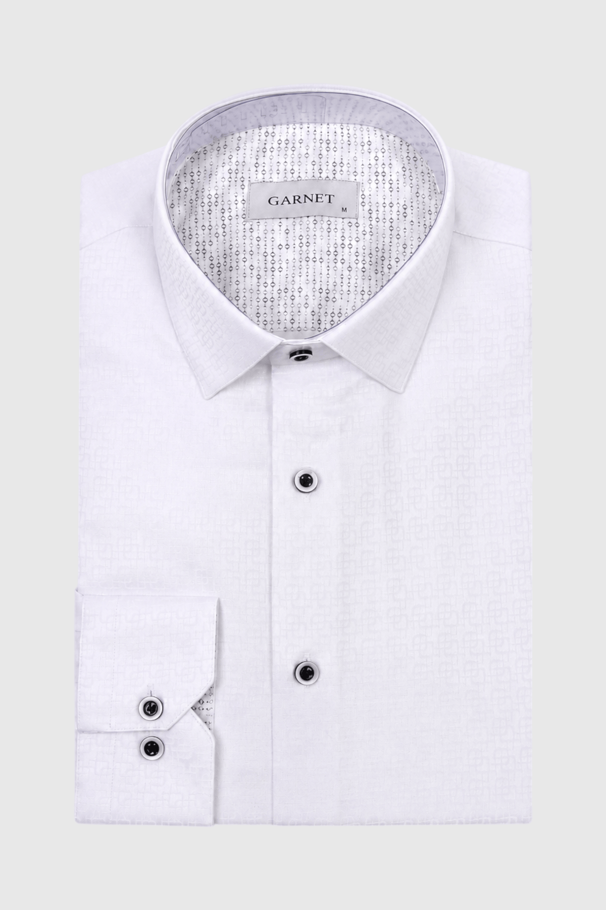 Sawyer Jacquard Textured Contrast-Trim Shirt