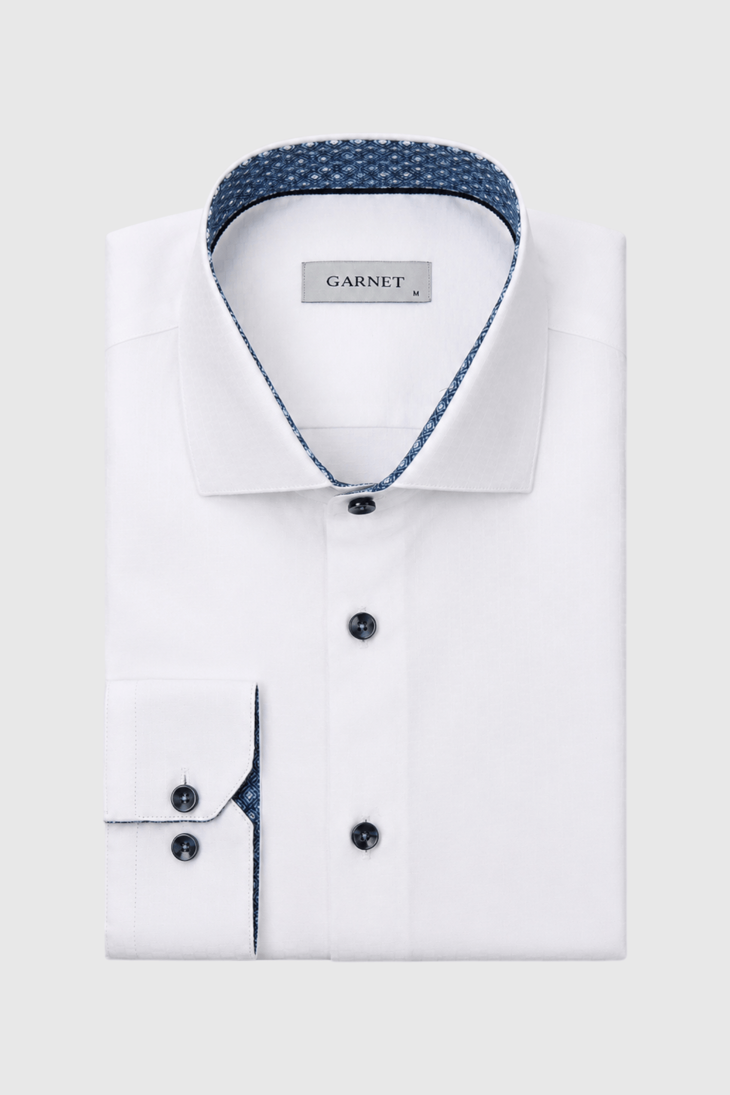 Lucas Jacquard Contrast-Trim Solid Shirt