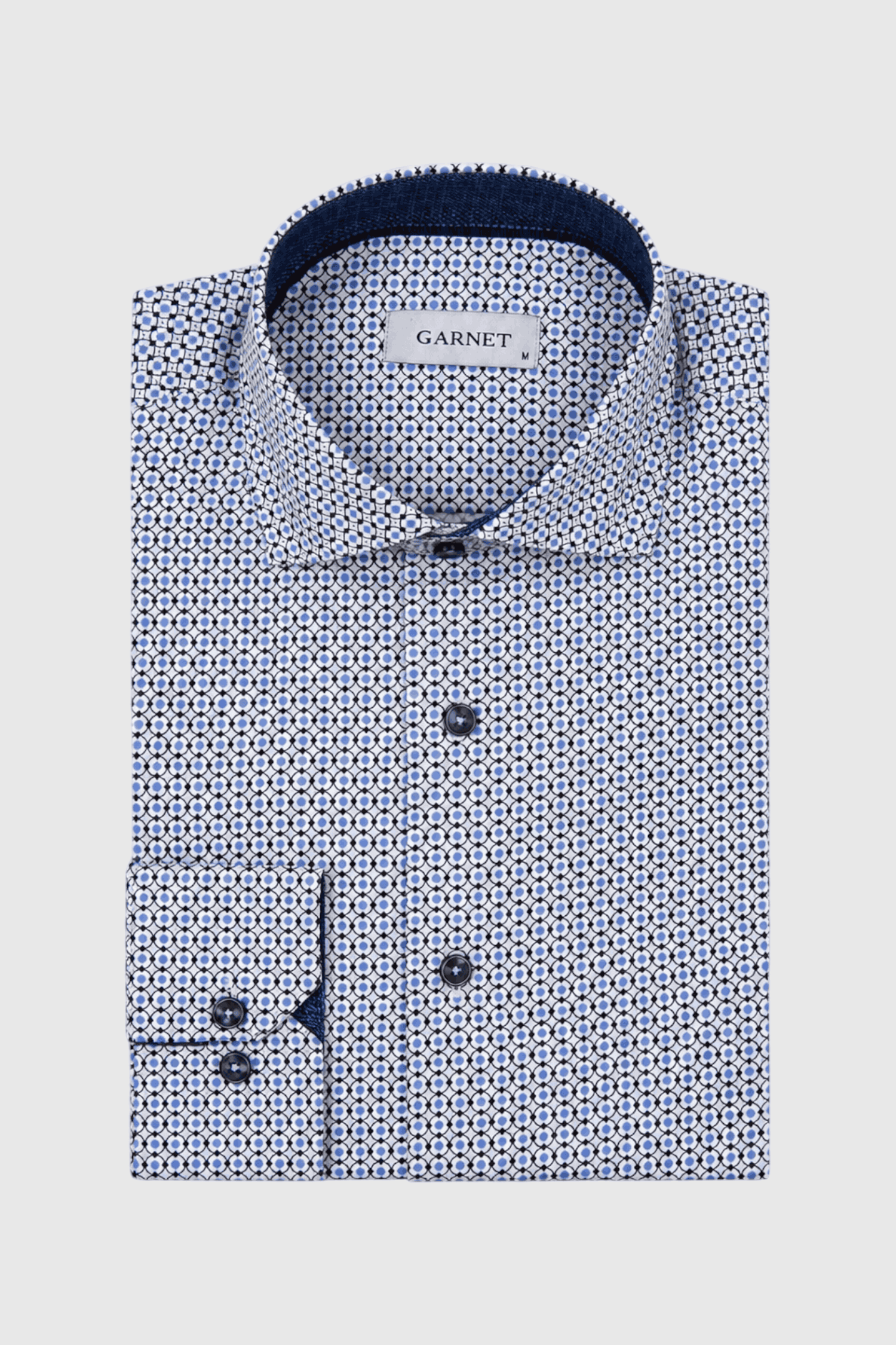 Callum Micro-Pattern Contrast-Trim Shirt