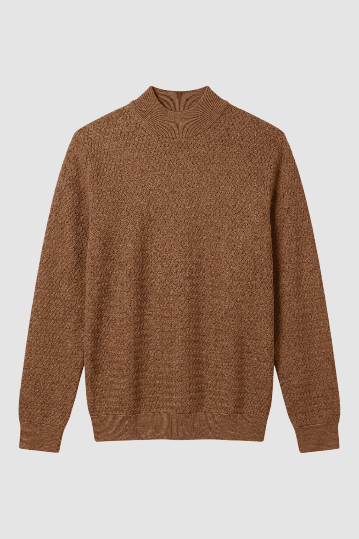 Vance Merino Mock Cable-Knit Turtleneck Sweater