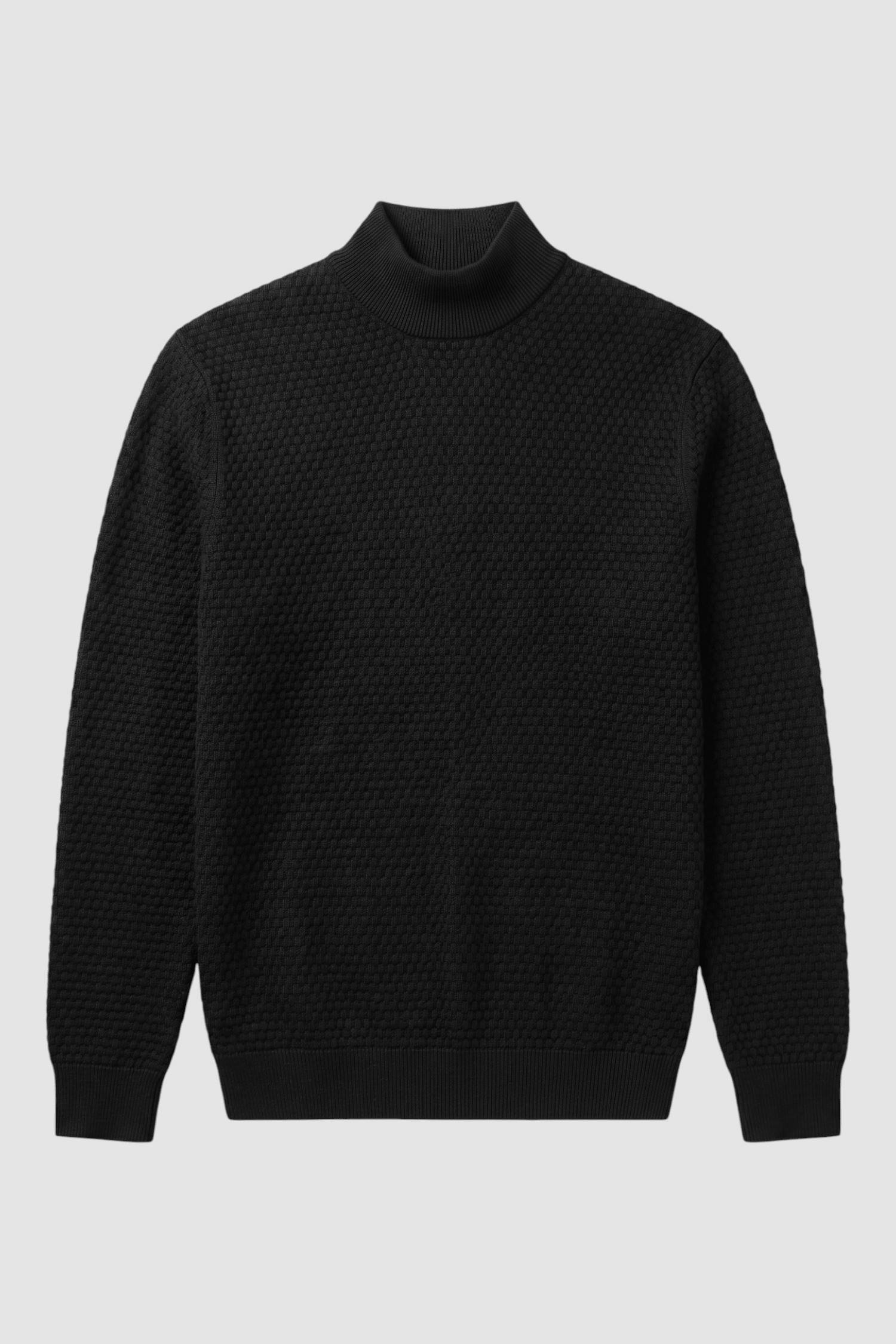 Vance Merino Mock Cable-Knit Turtleneck Sweater