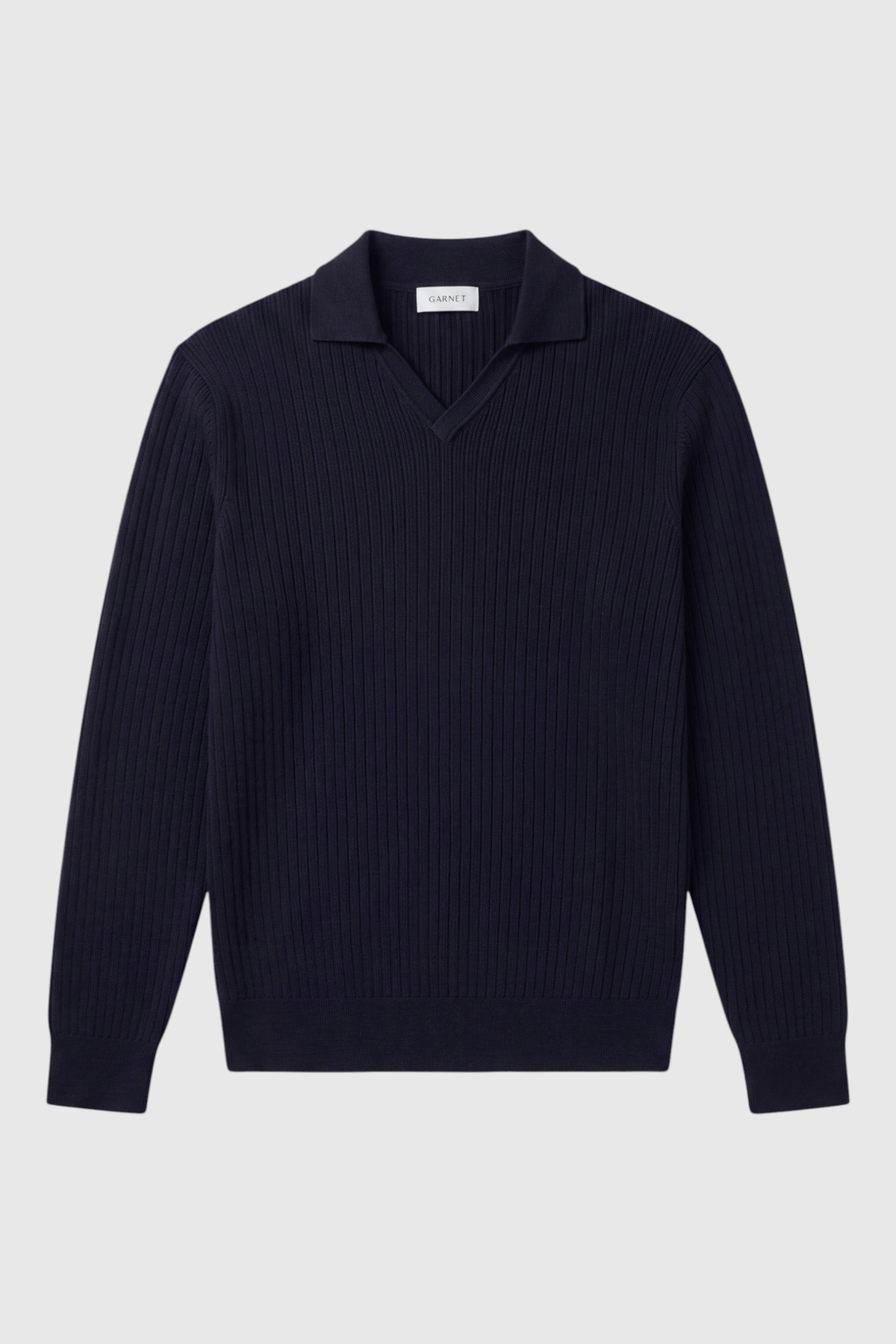 Wade Merino V Polo Button-Collar Sweater