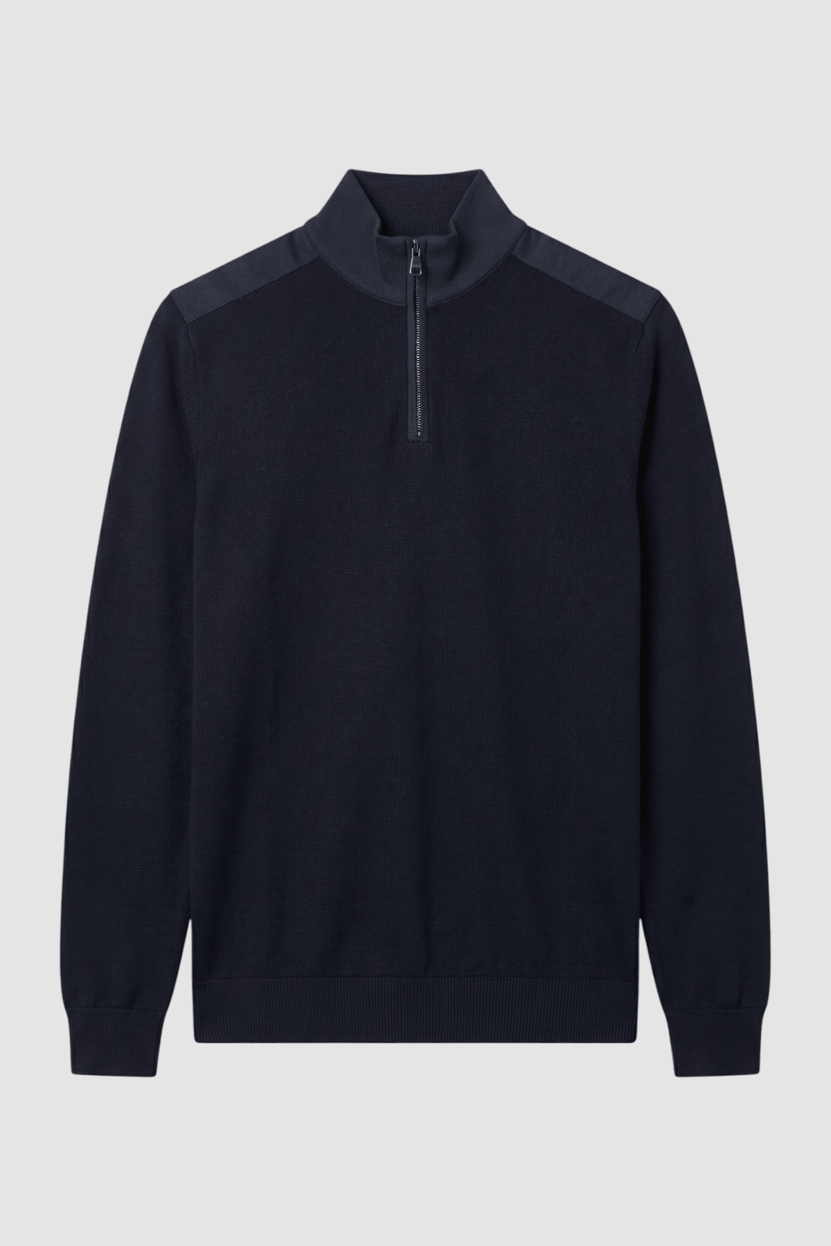 Huxley Suede-Patch Quarter-Zip Sweater