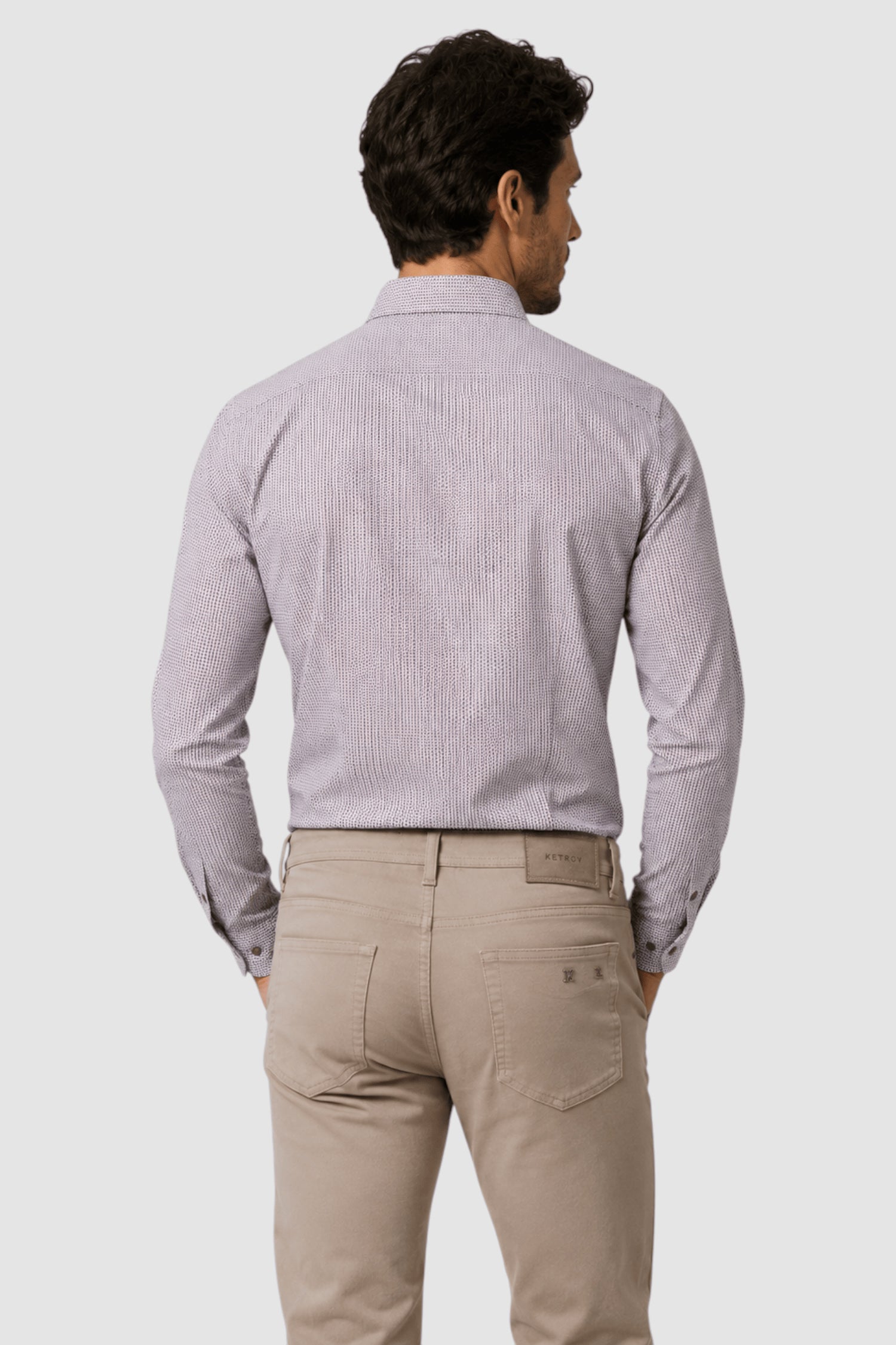 Callum Micro-Pattern Contrast-Trim Shirt
