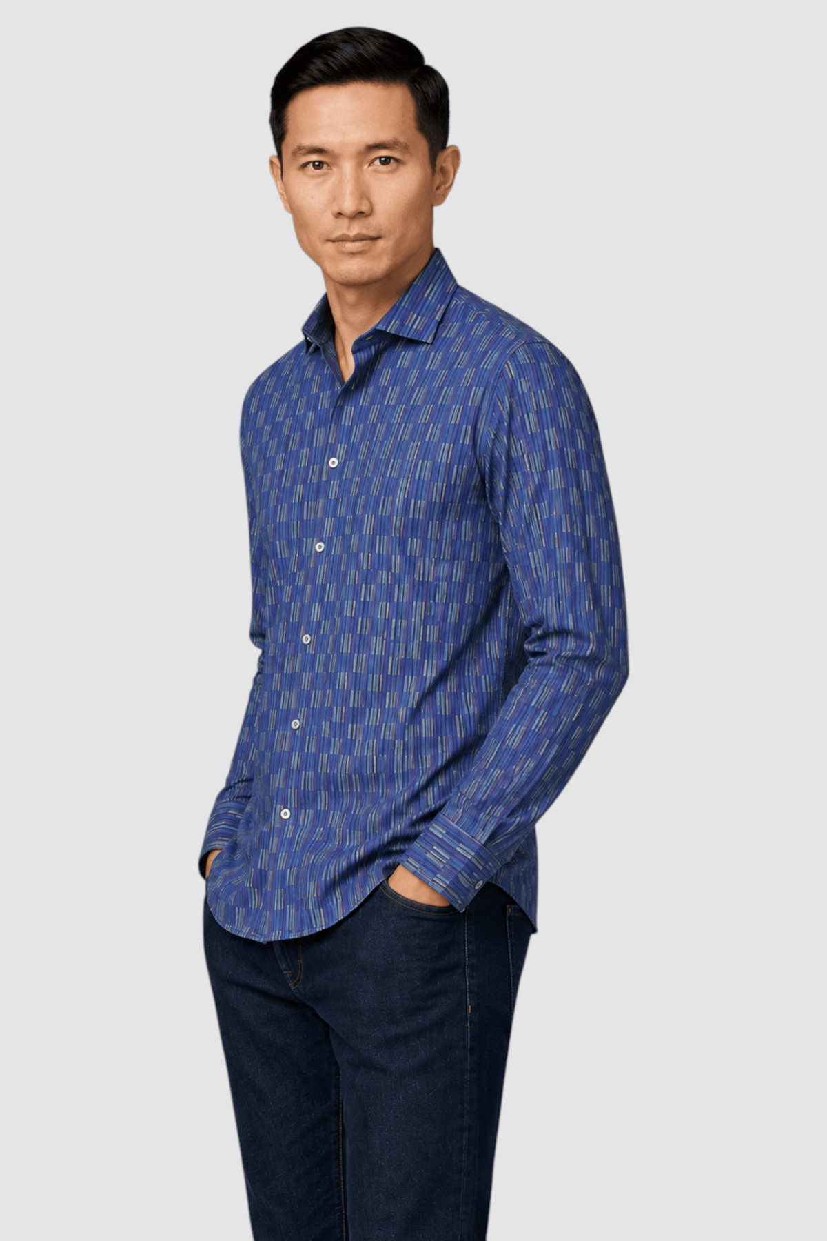 Silas Jacquard Solid Poplin Shirt