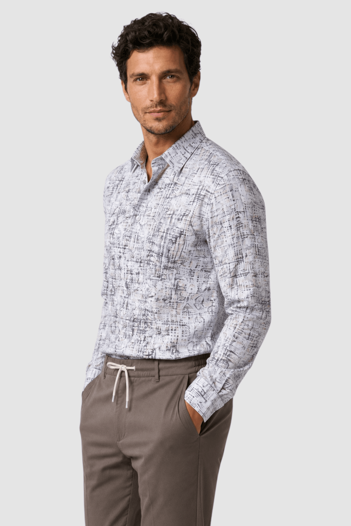 Cyrus Marled Texture Print Shirt