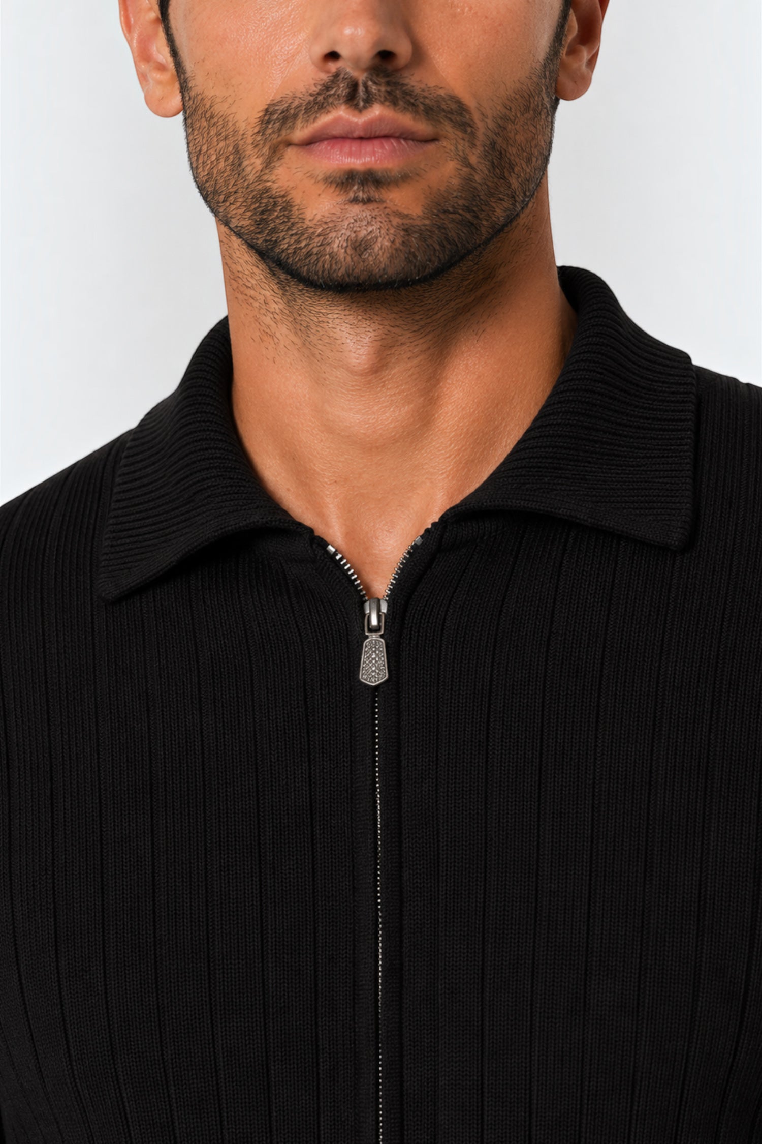 Yates Full Two-Tone Half-Zip Sweater