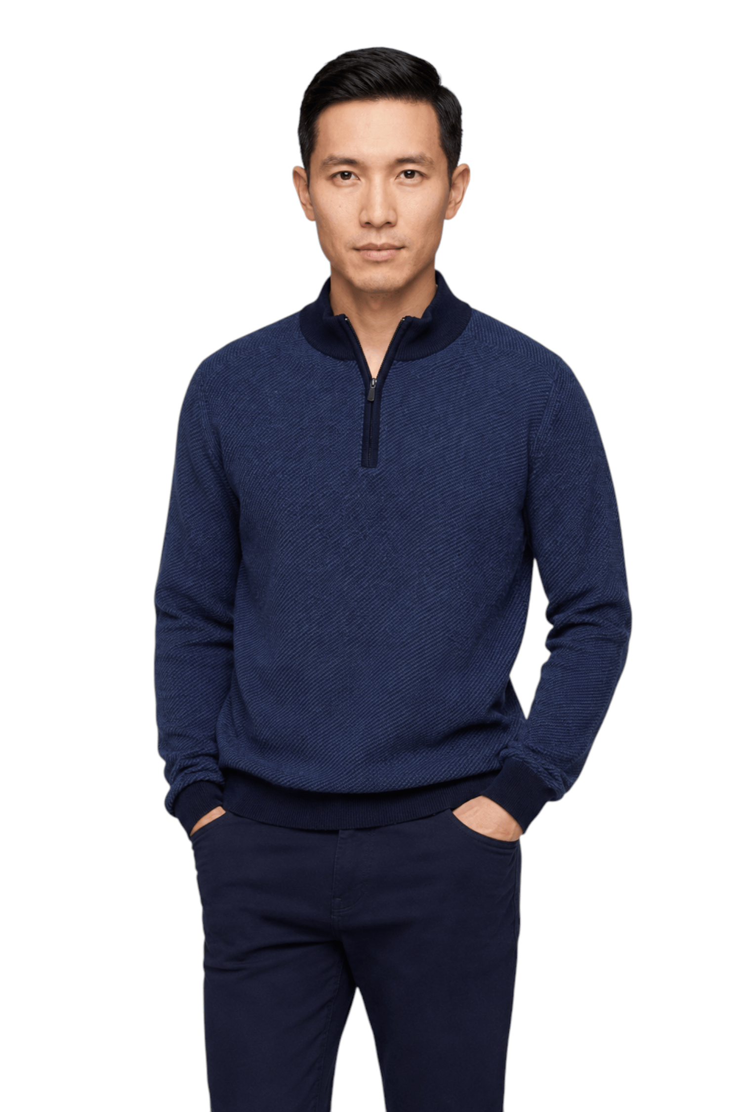 Jarrett Contrast-Trim Quarter-Zip Sweater