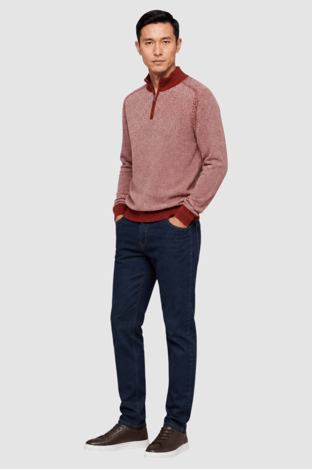Jarrett Contrast-Trim Quarter-Zip Sweater