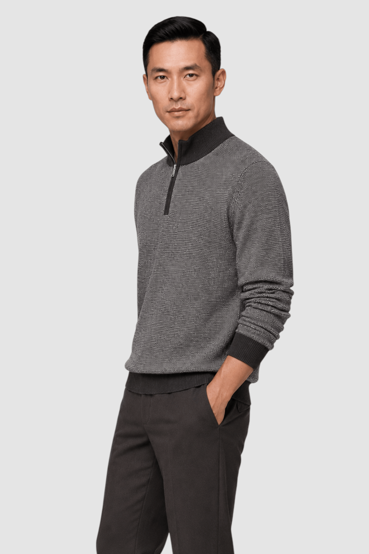 Jarrett Contrast-Trim Quarter-Zip Sweater