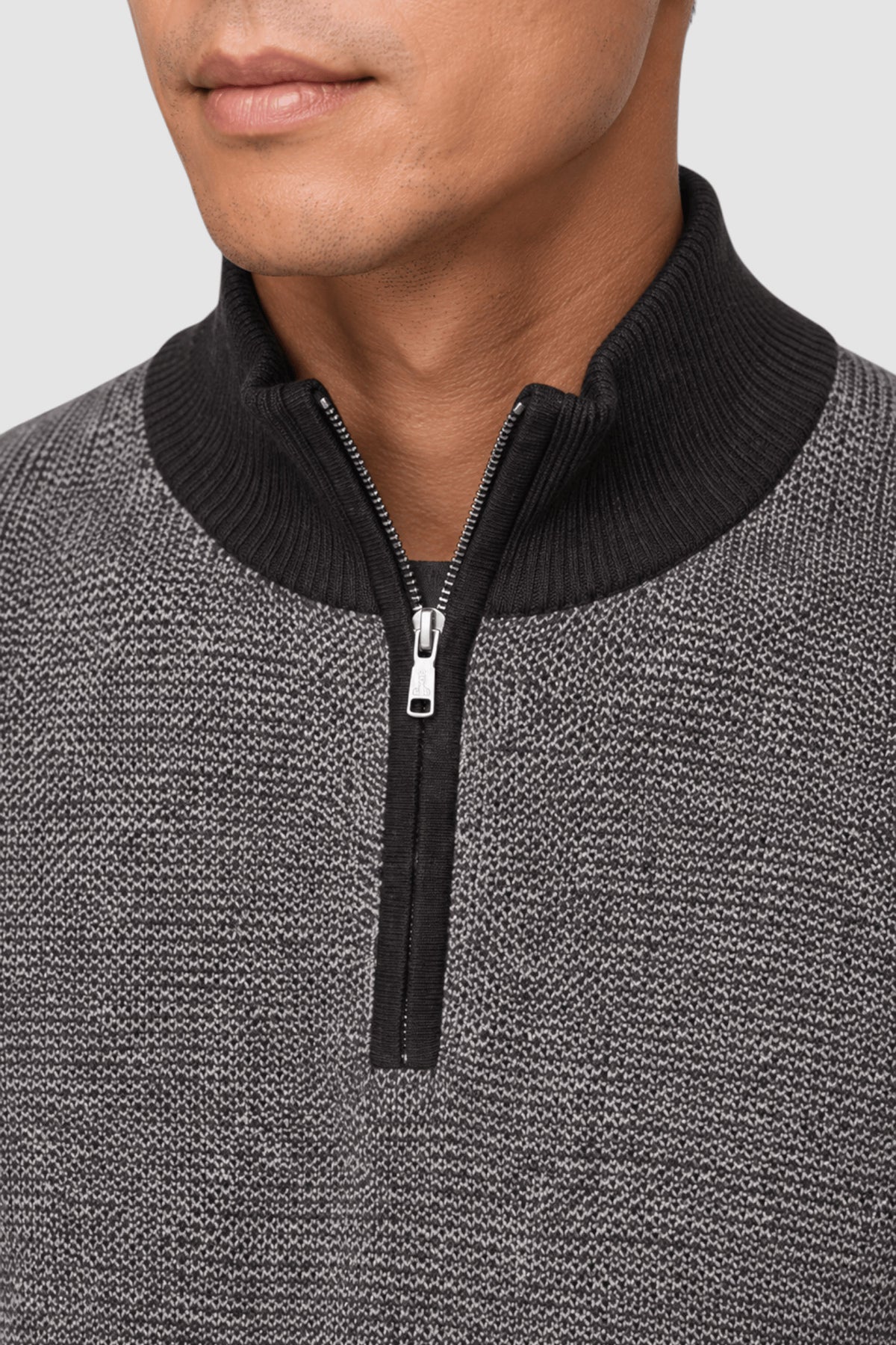 Jarrett Contrast-Trim Quarter-Zip Sweater