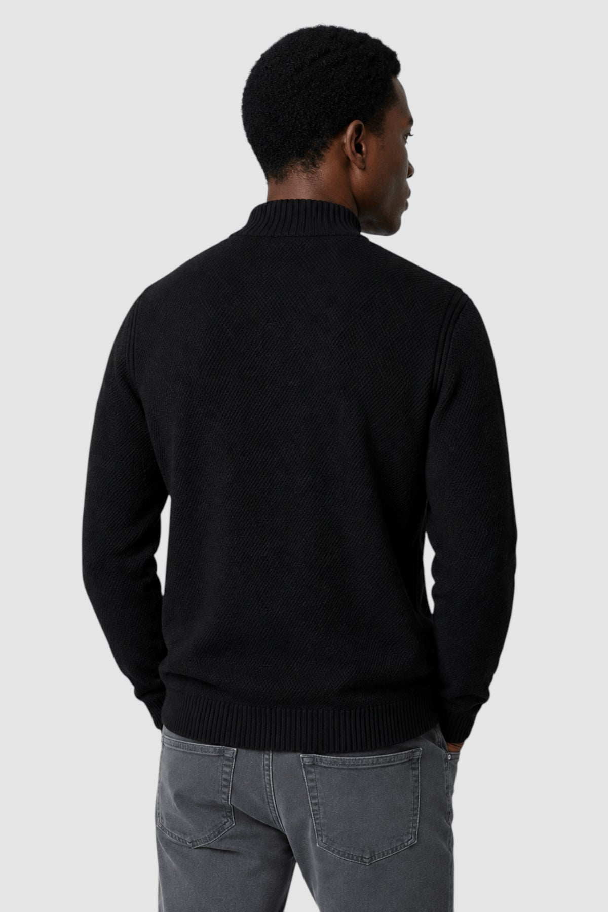 Nolan Button-Placket Mock Neck Sweater