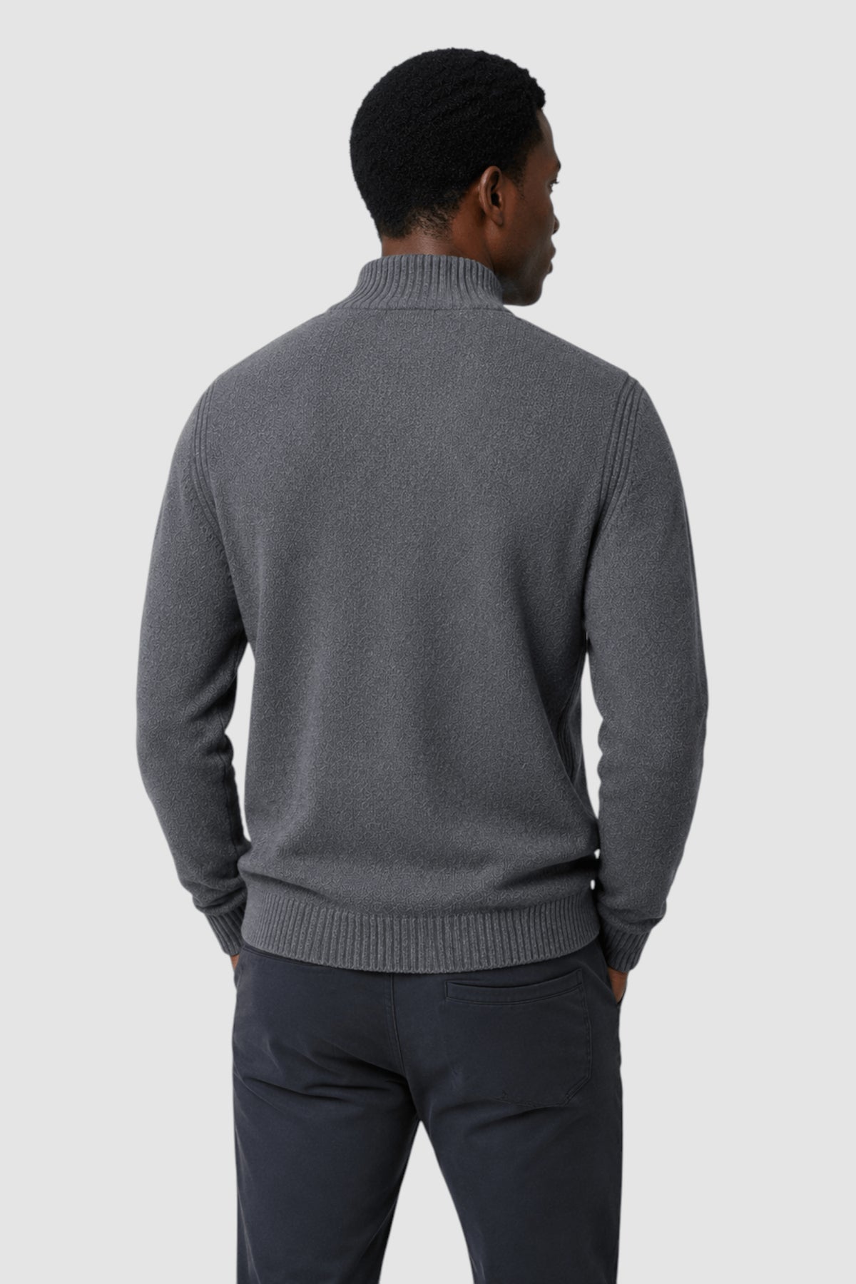 Nolan Button-Placket Mock Neck Sweater