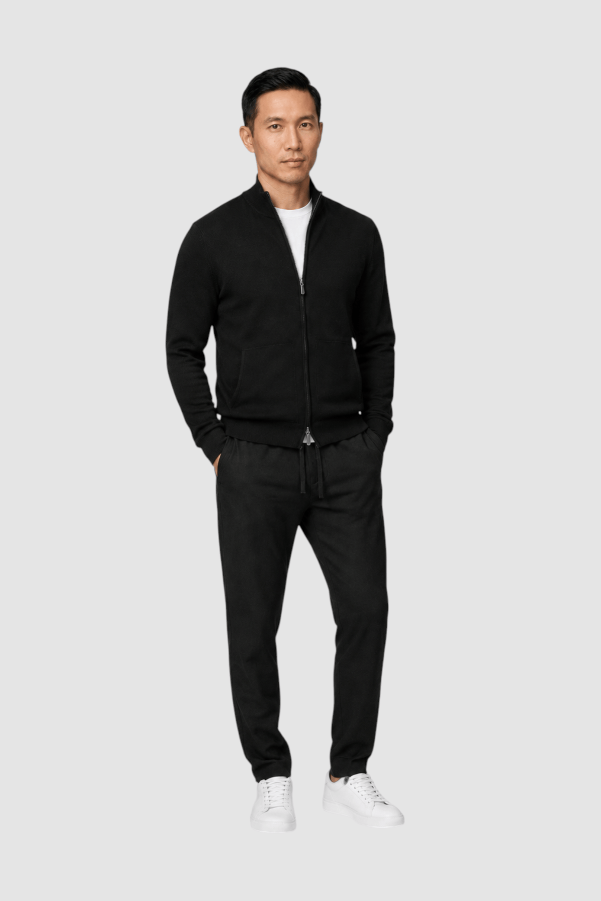 Wallis Contrast-Neck Crewneck Sweater