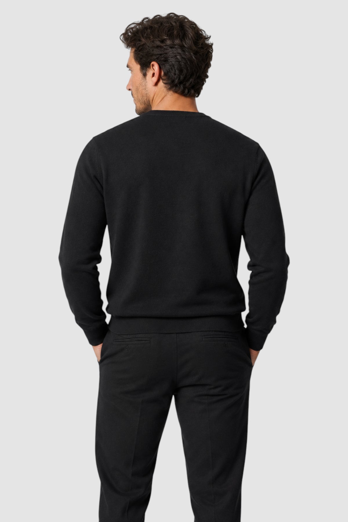 Merino Wool Solid Crew Neck Sweater
