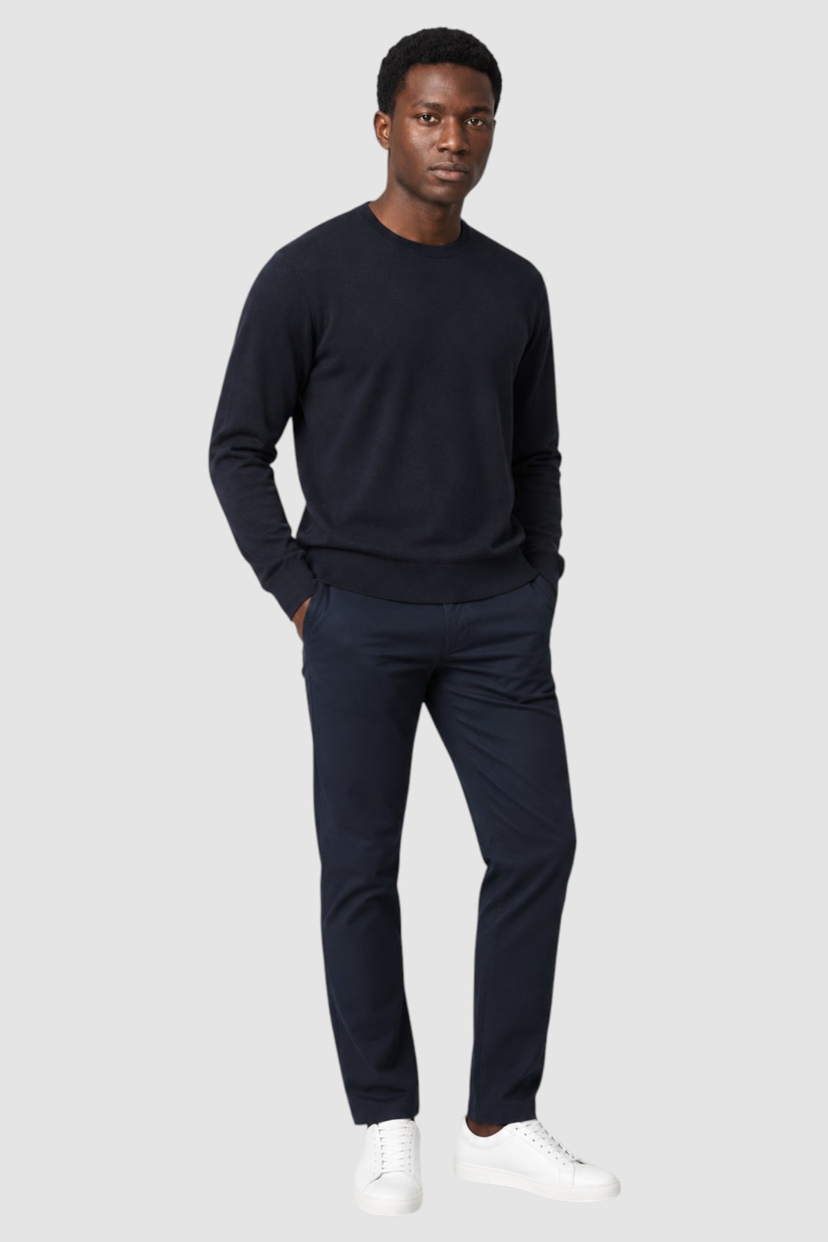 Merino Wool Solid Crew Neck Sweater