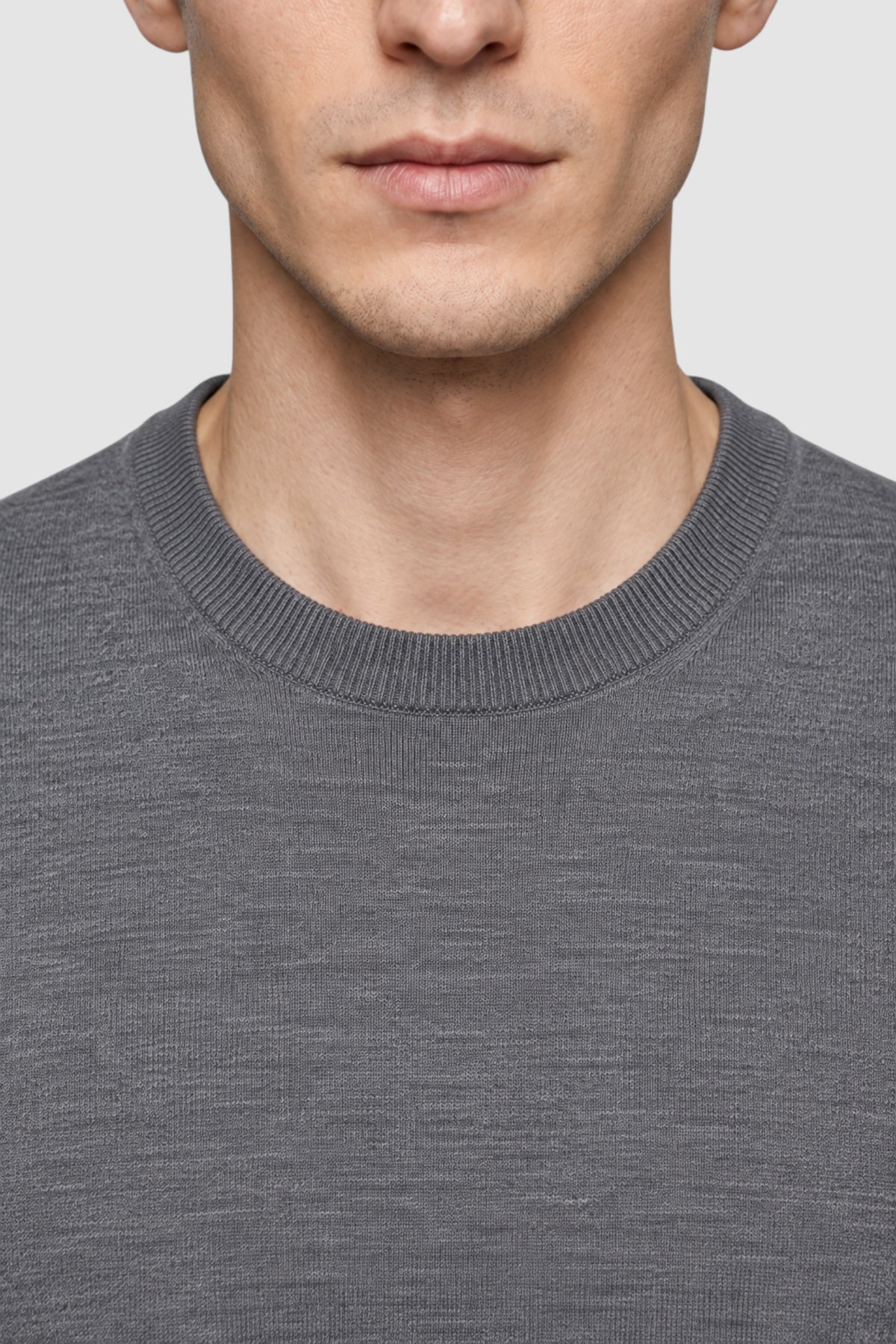 Merino Wool Solid Crew Neck Sweater