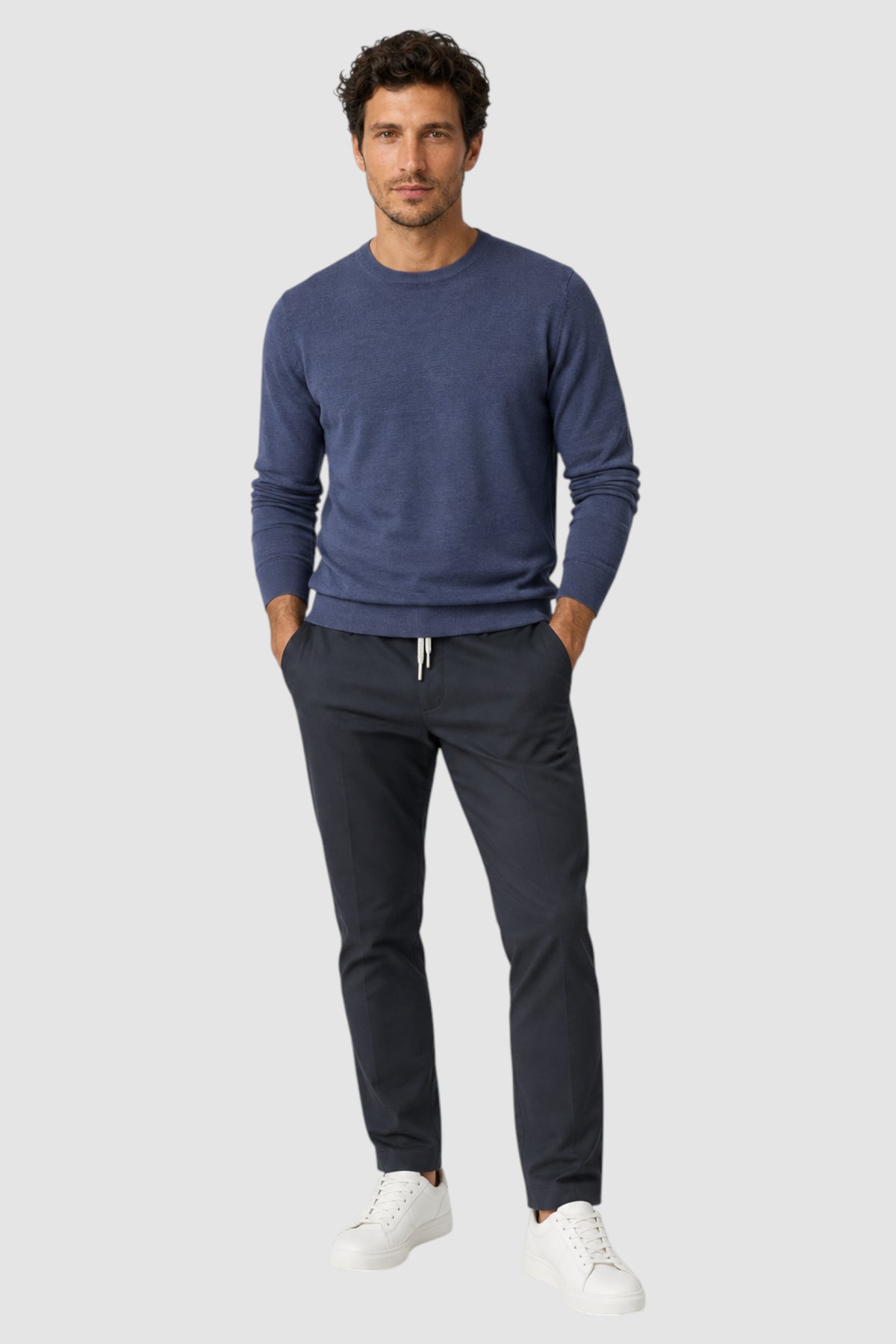 Merino Wool Solid Crew Neck Sweater