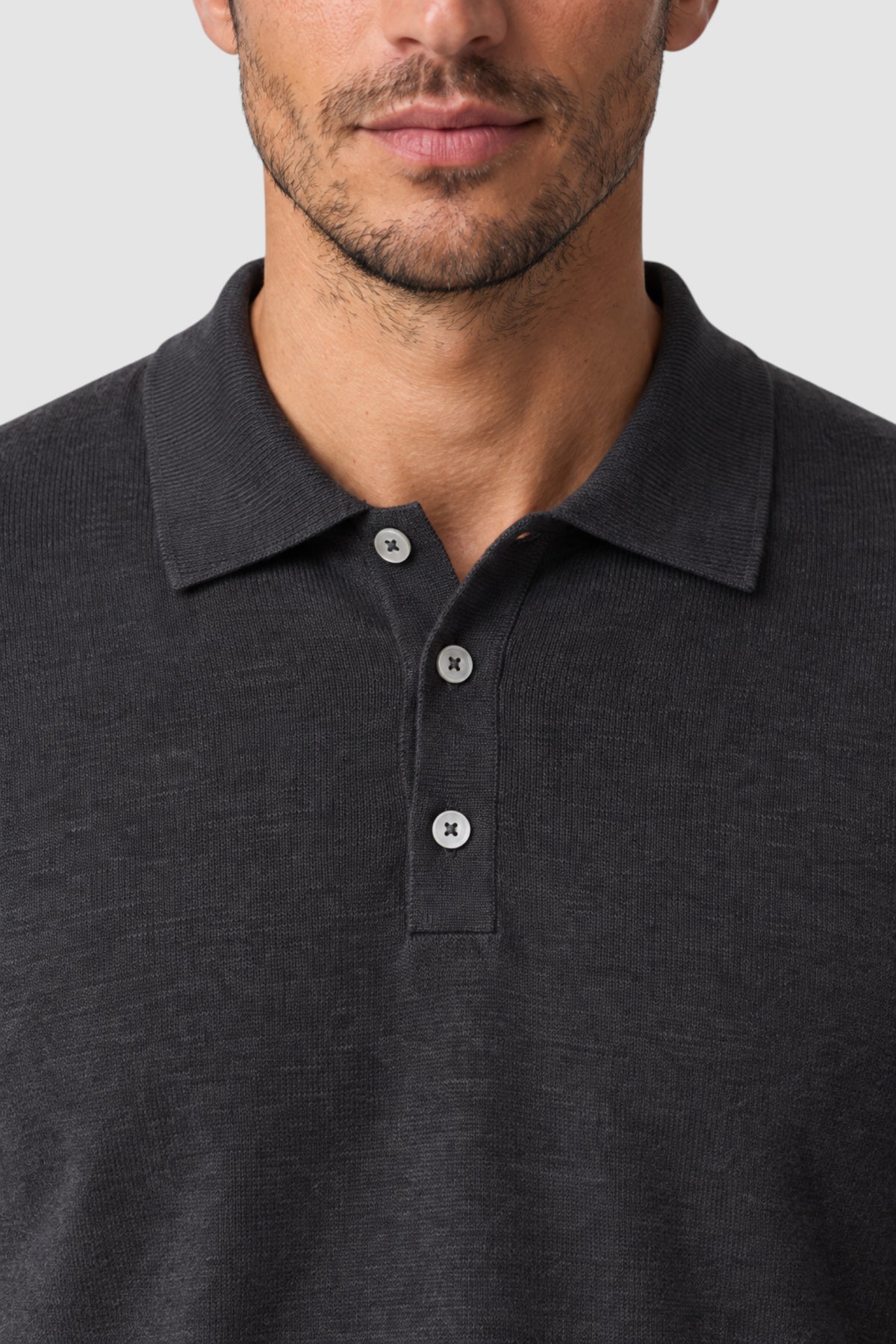 Merino Wool Solid Polo Sweater