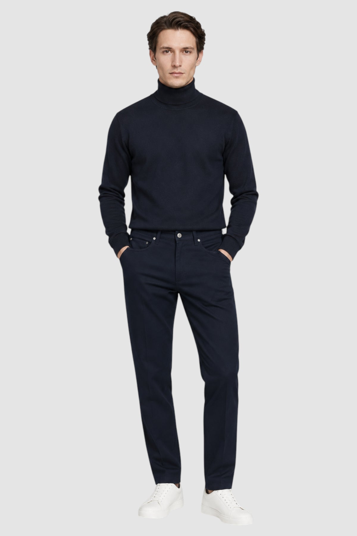 Merino Wool Solid Turtle Neck Sweater