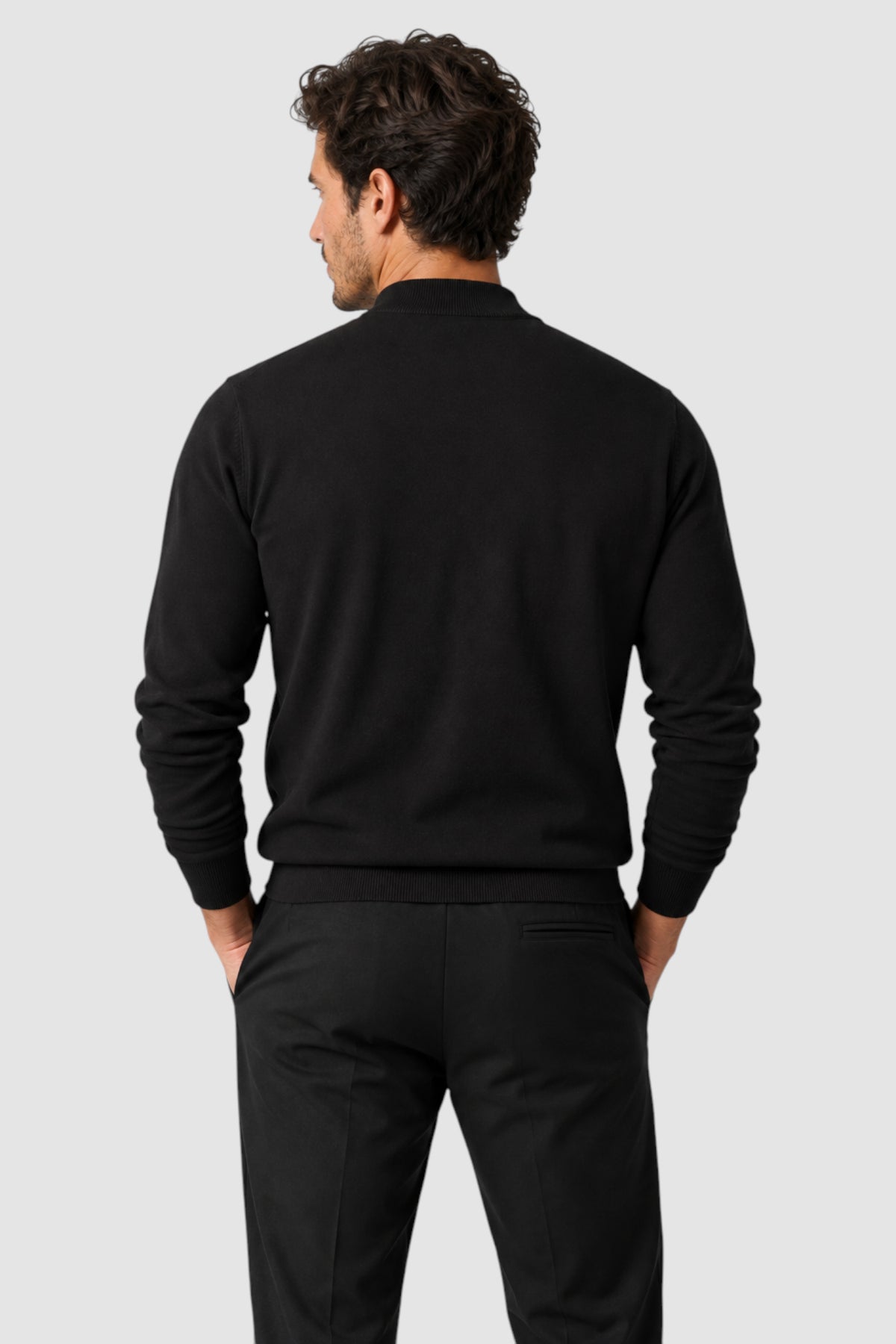 Merino Wool Solid Mock Neck Sweater