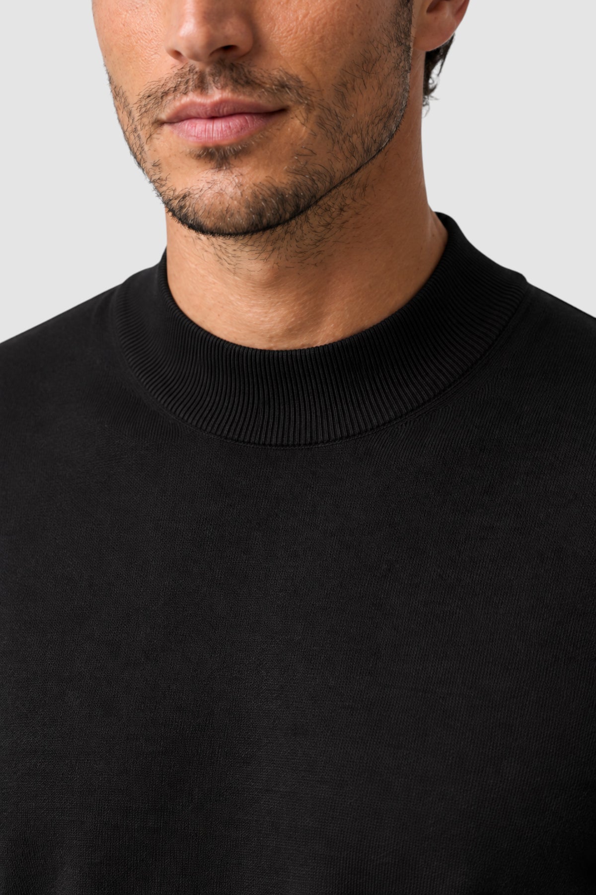 Merino Wool Solid Mock Neck Sweater