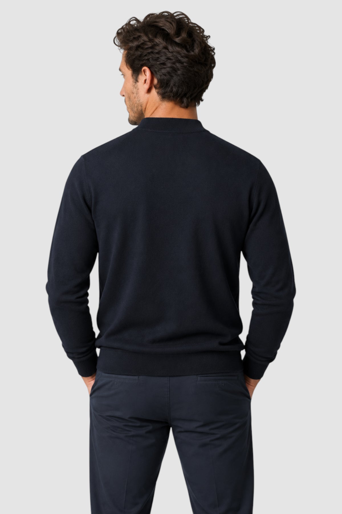 Merino Wool Solid Mock Neck Sweater