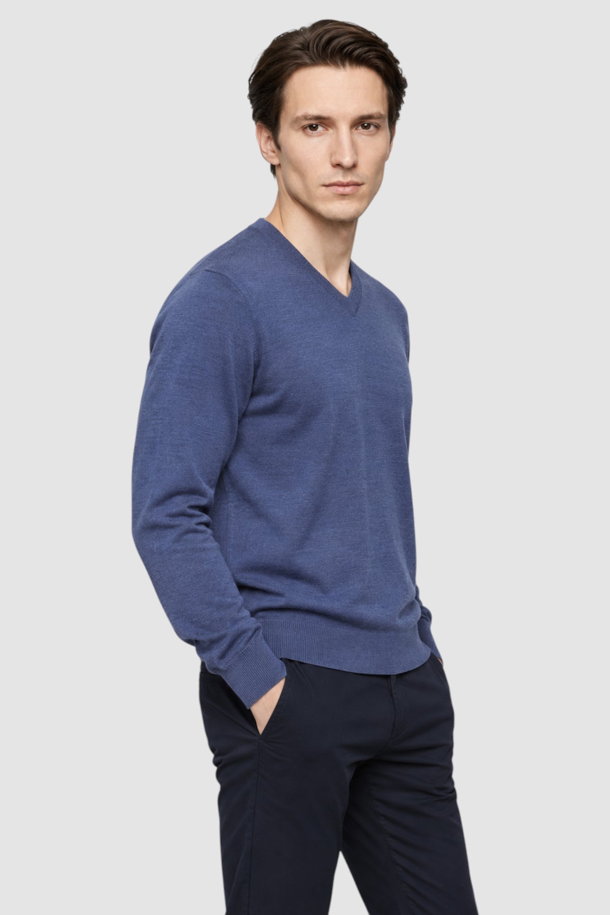 Merino Wool Solid V-Neck Sweater