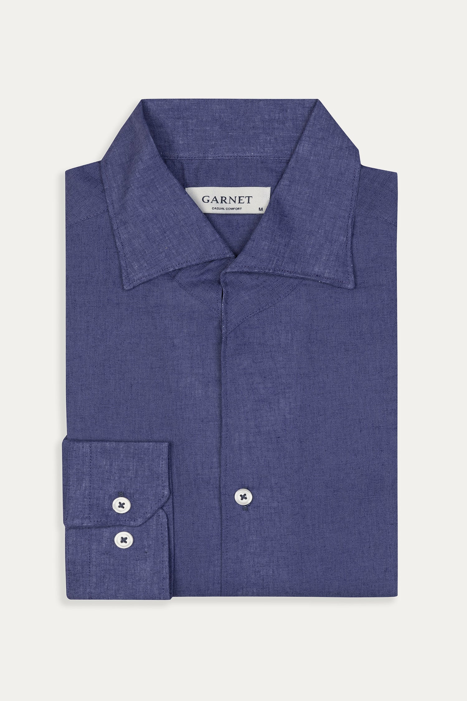 Roll Up Collar Linen Blend Shirt