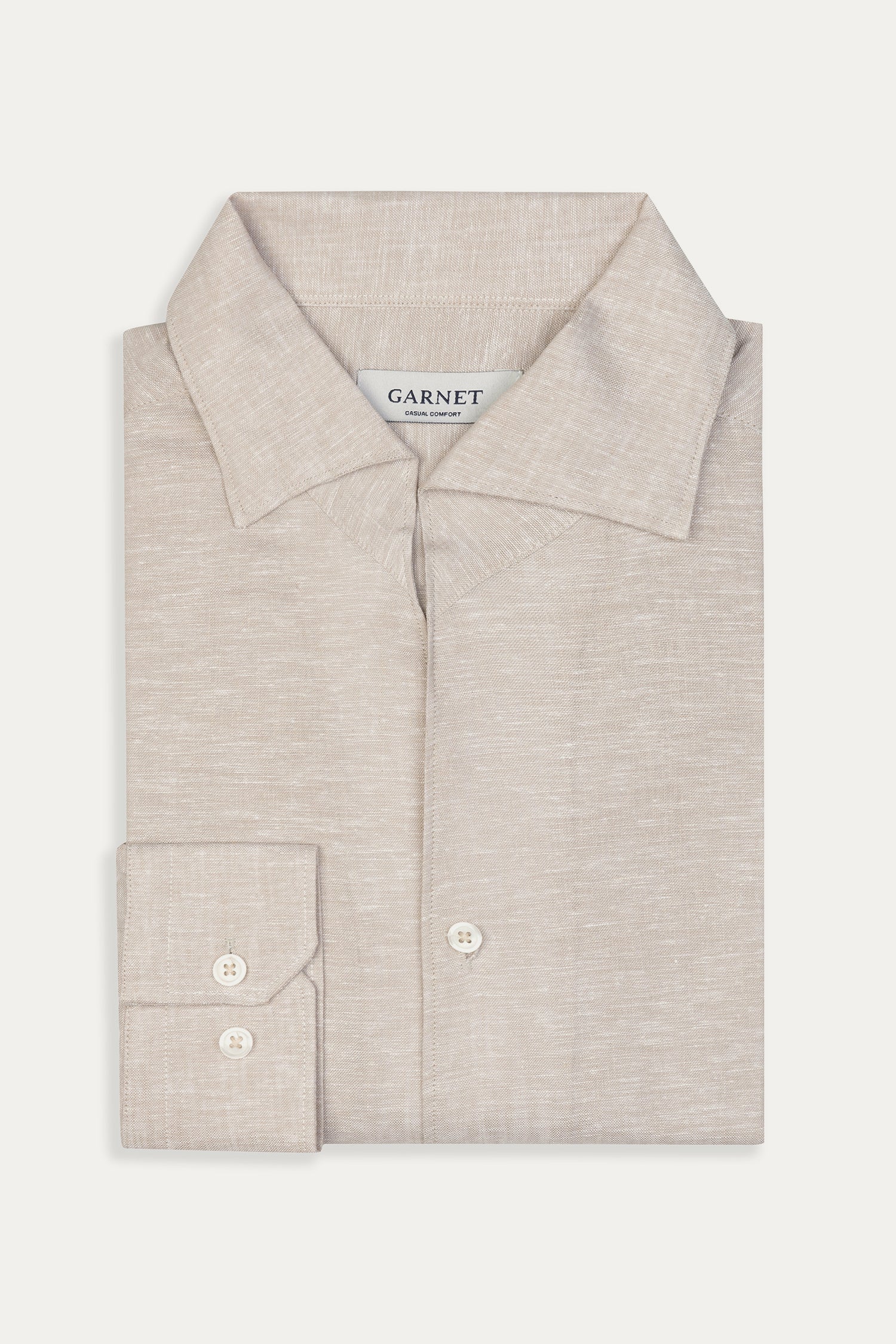 Roll Up Collar Linen Blend Shirt