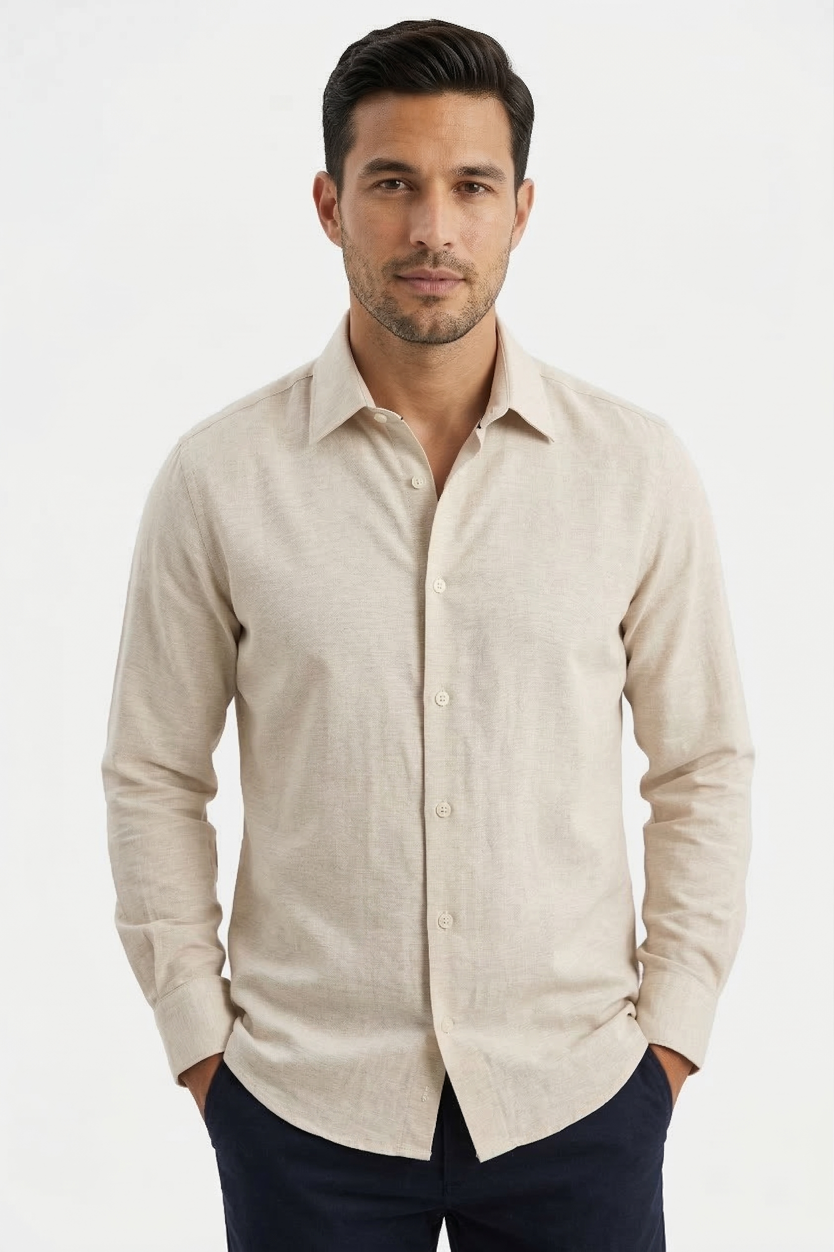 Tencel Linen Long Sleeve Solid Shirts