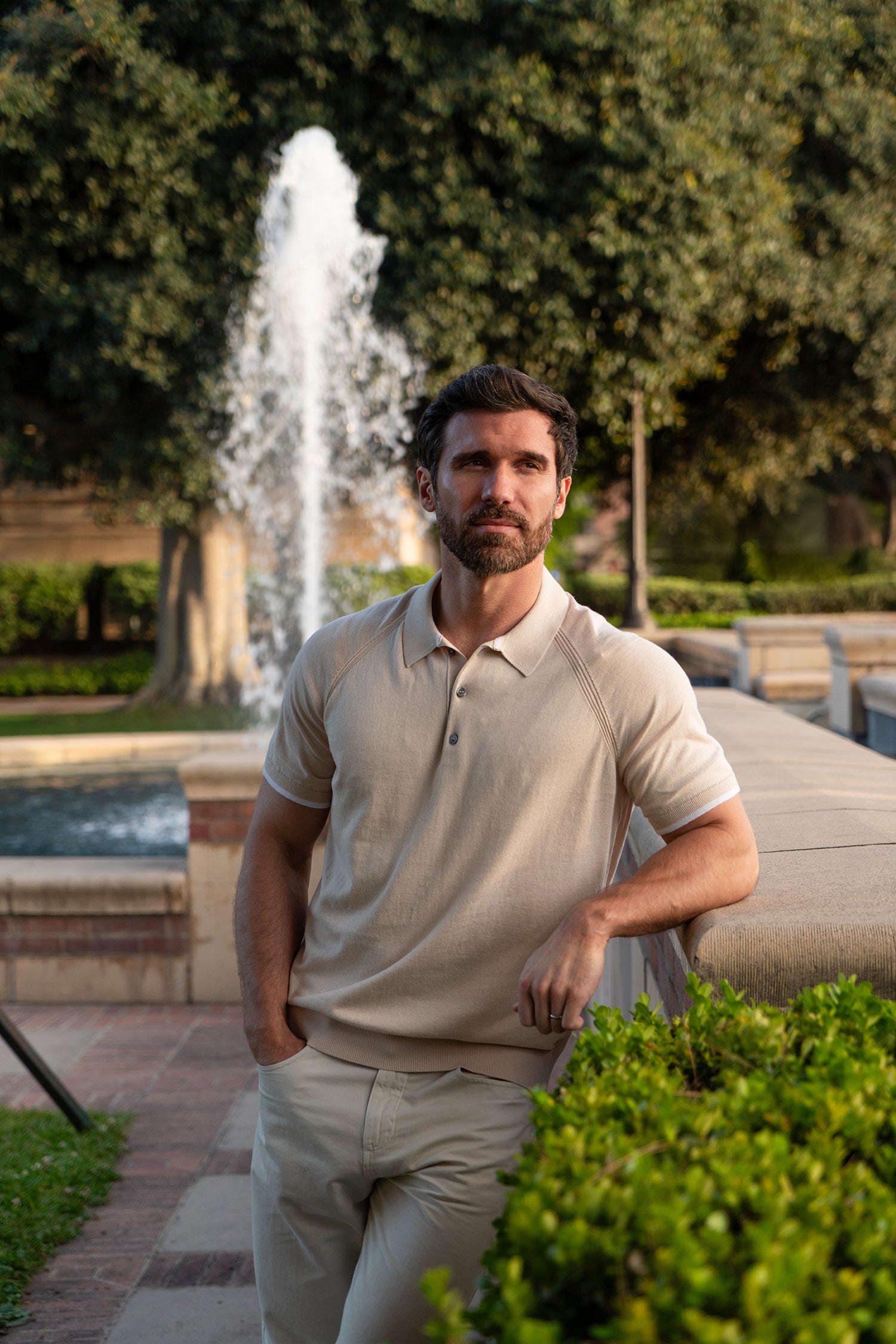 Refined Striped Polo Sweater