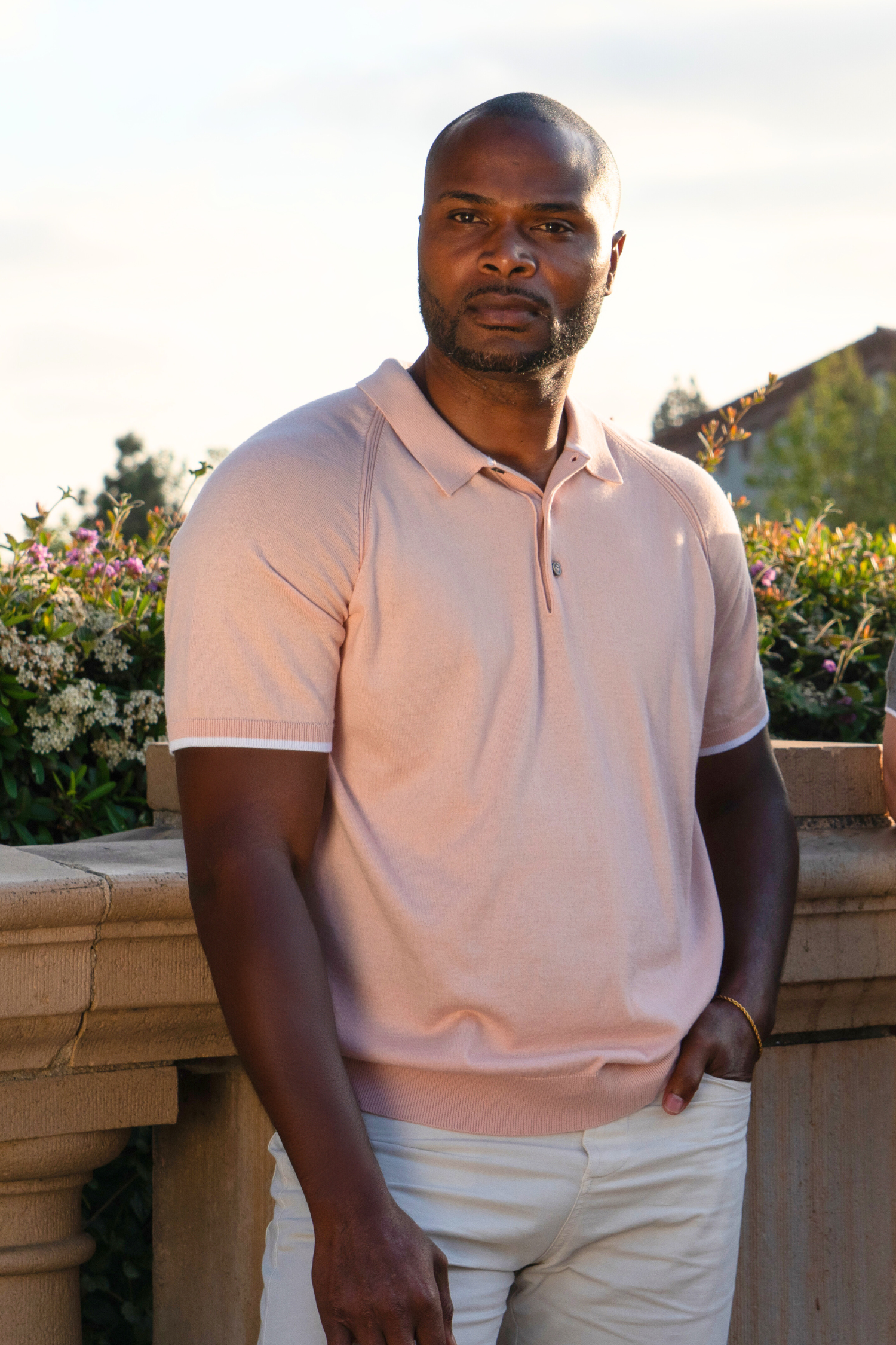 Refined Striped Polo Sweater