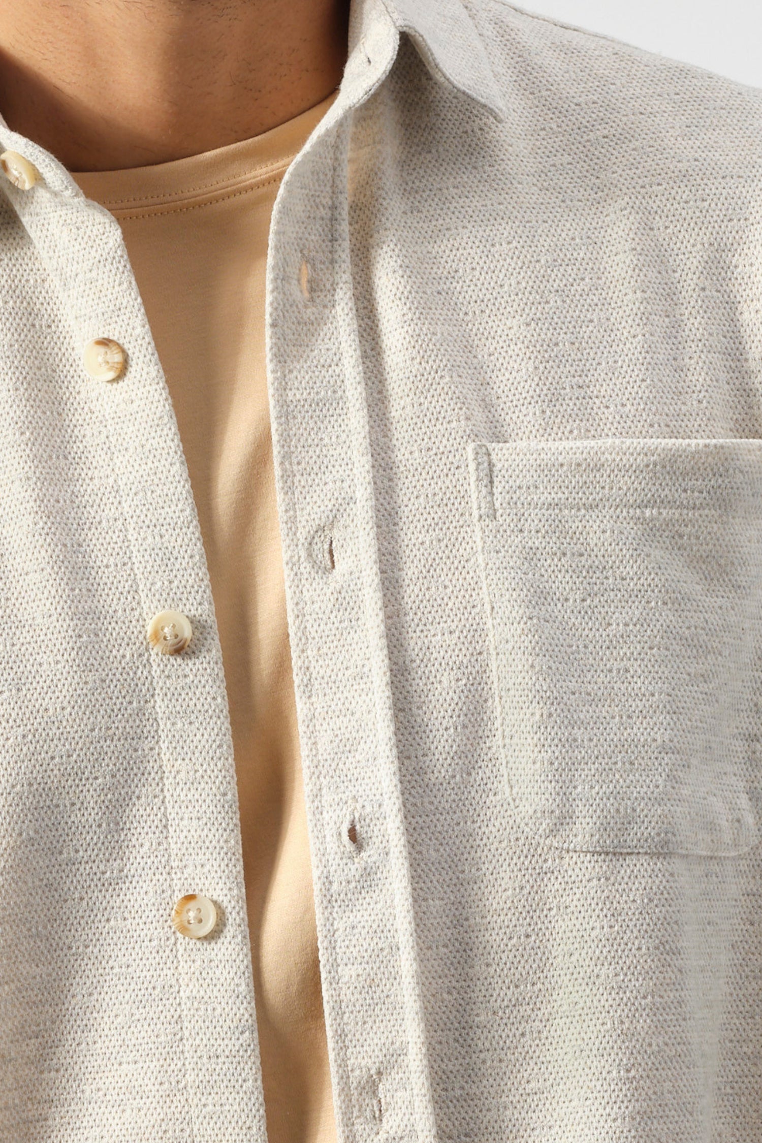 Textured Linen-Blend Overshirt