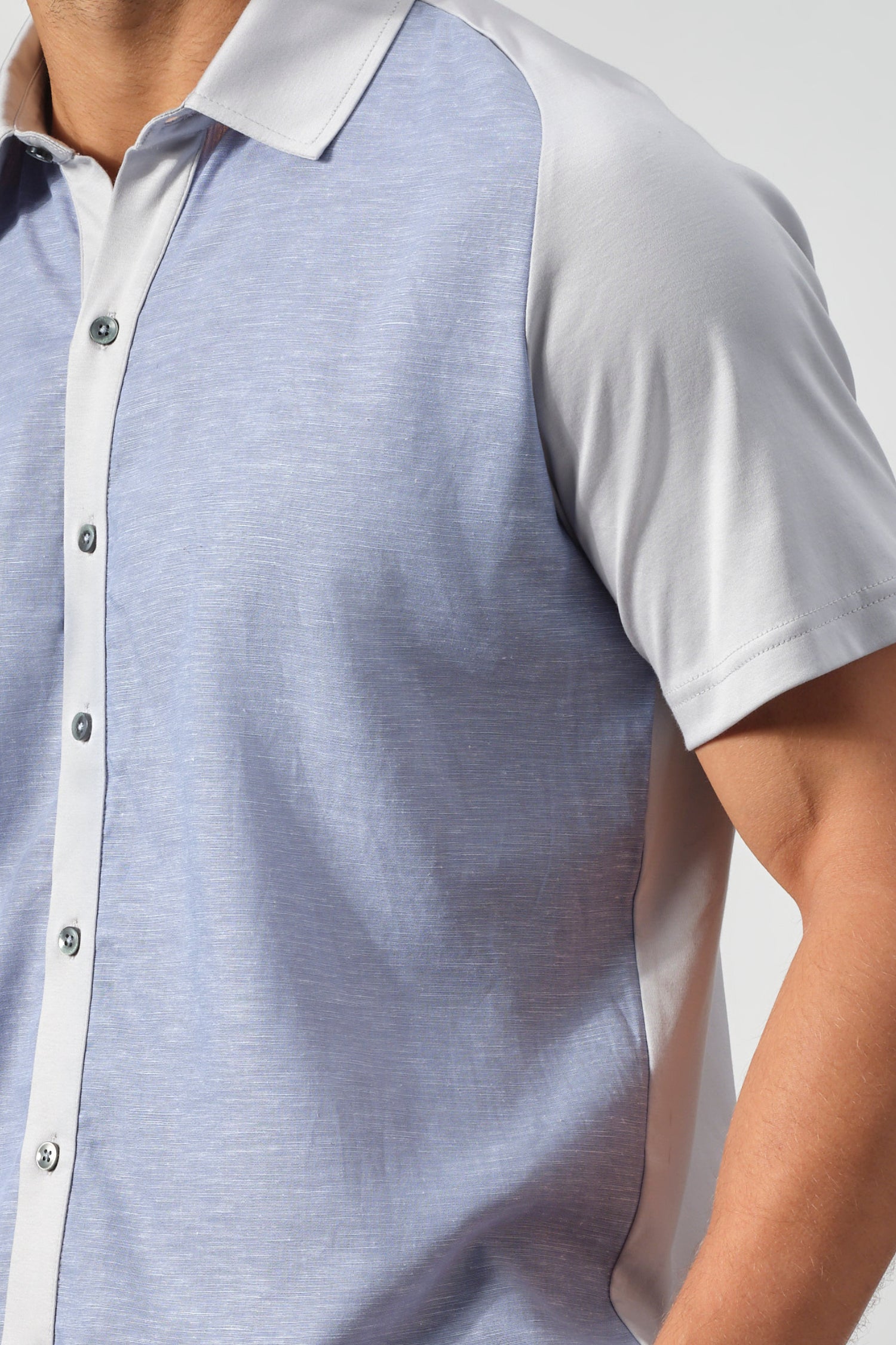 SetaTouch Linen-Tencel Colorblock Polo Shirt