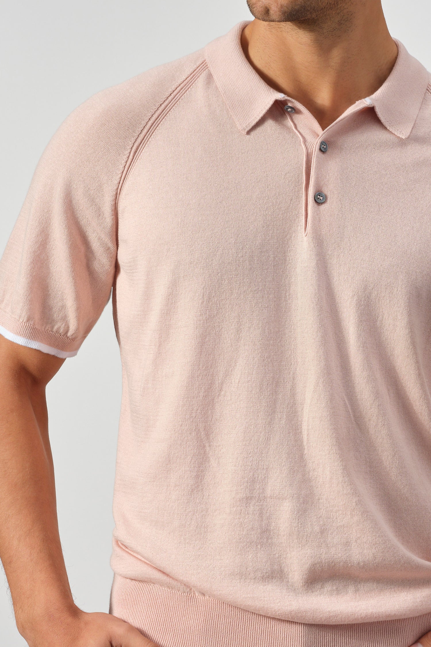 Refined Striped Polo Sweater