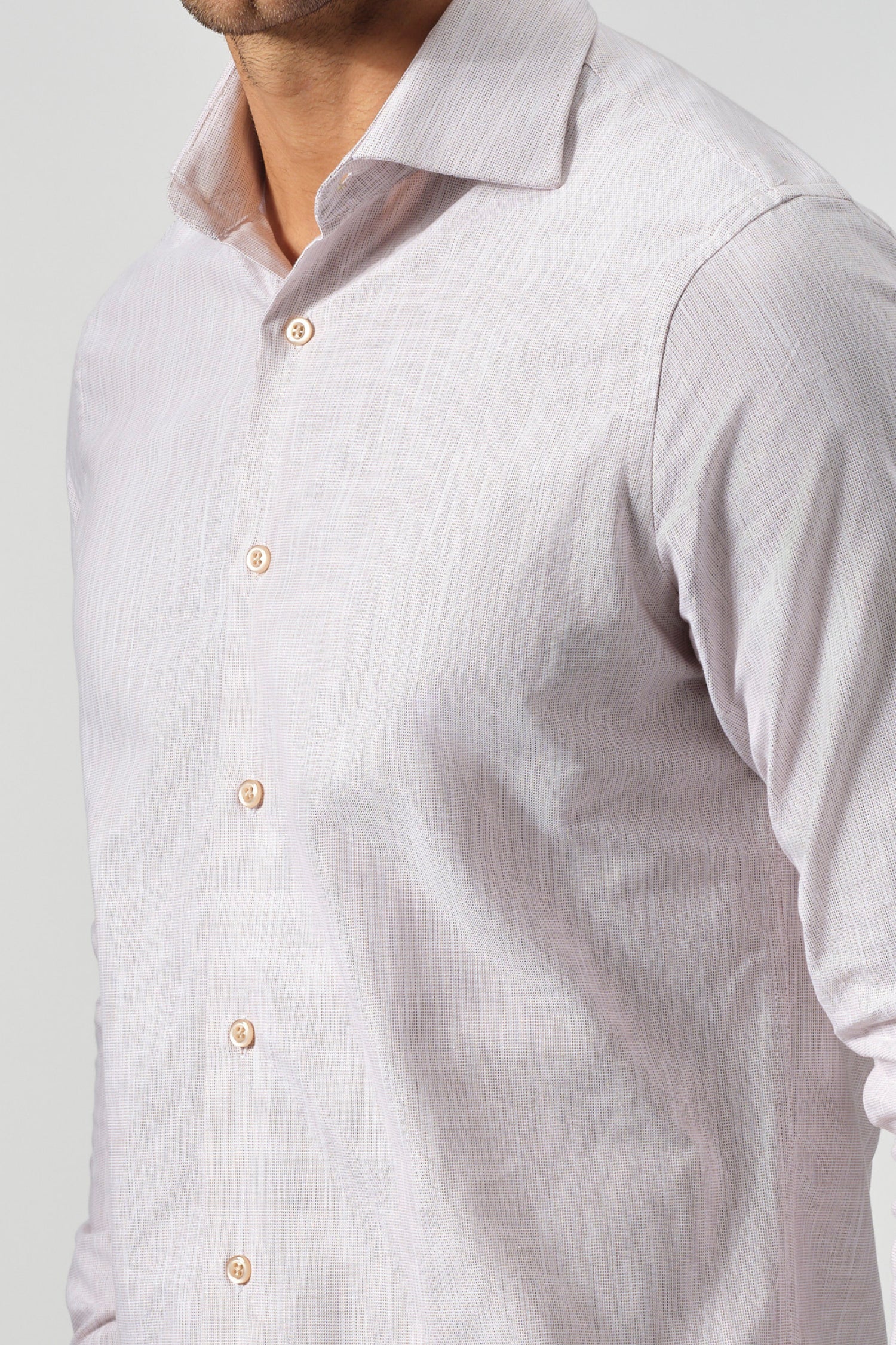 Fine Weave Italian Collar Shirt